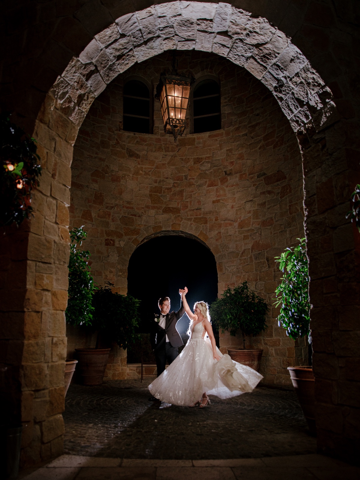 nighttime wedding photography