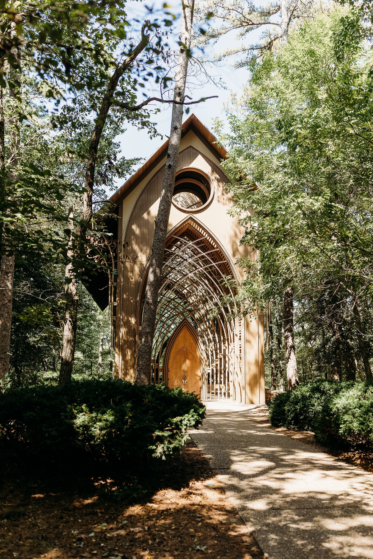 Mildred B. Cooper Chapel nestled in the serene Ozark Mountains.