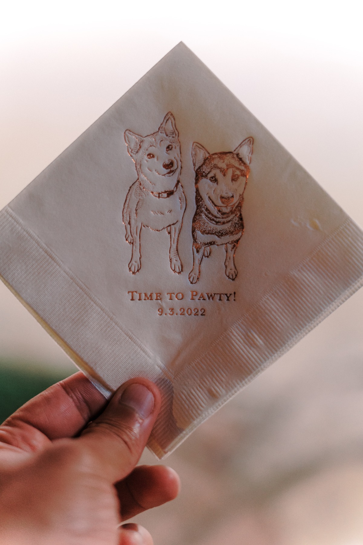 customized pet wedding bar napkins