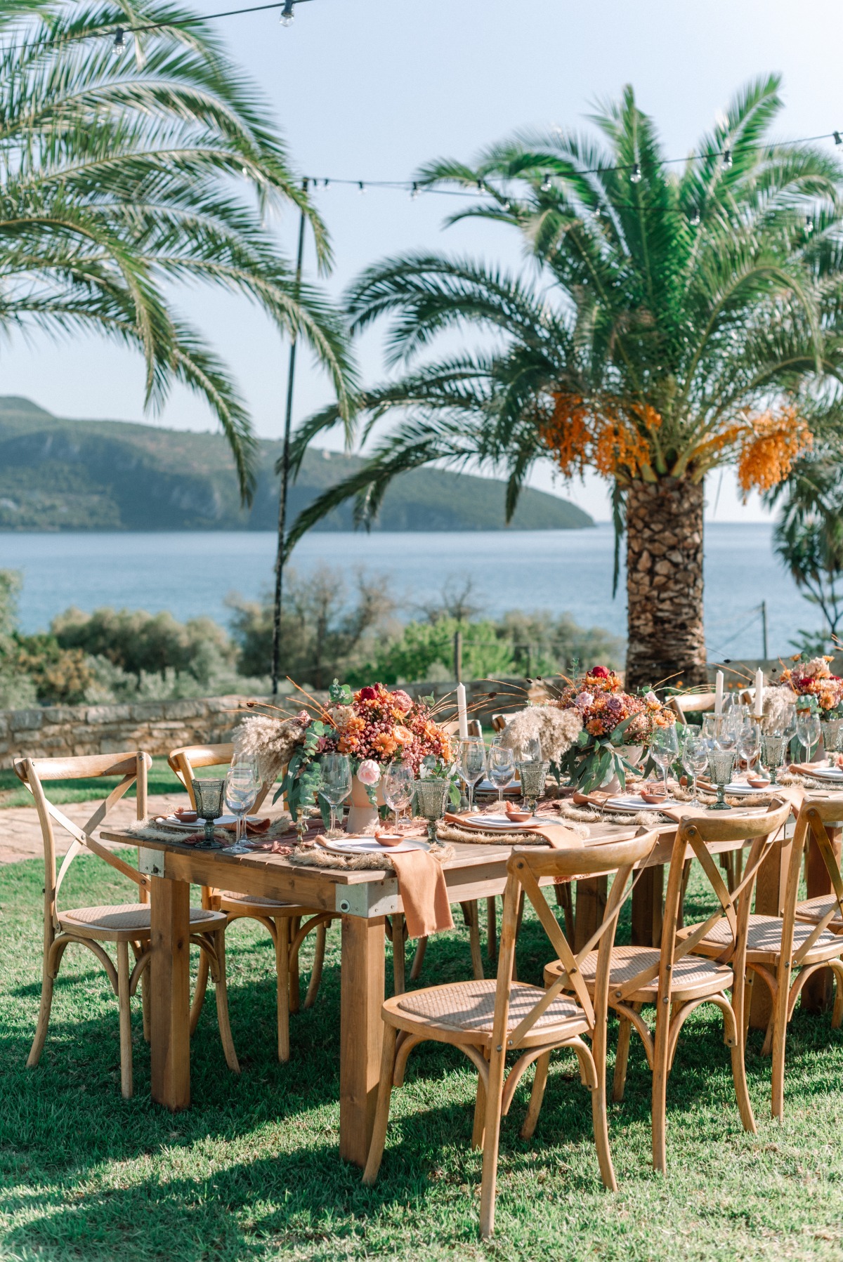 earthy-inspired wedding reception designed