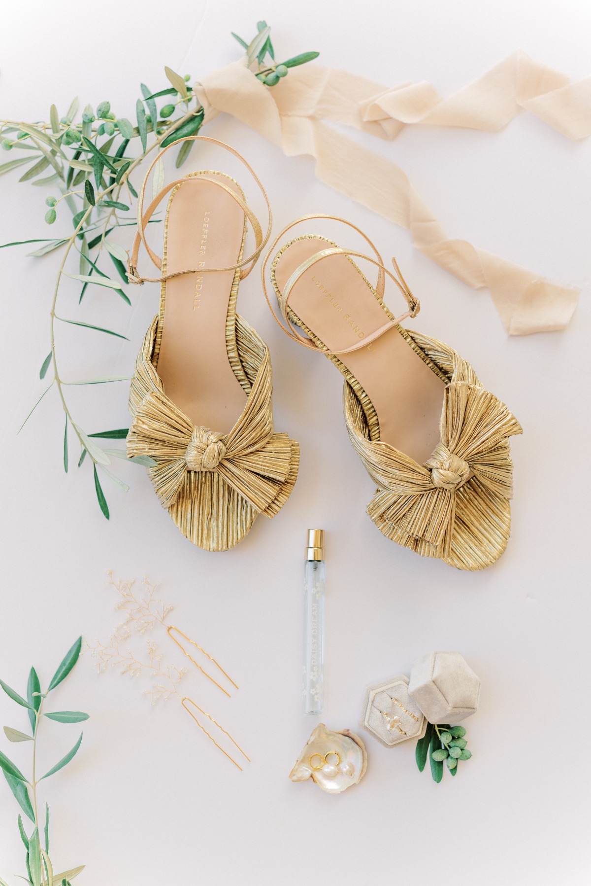Loeffler Randall gold wedding shoes