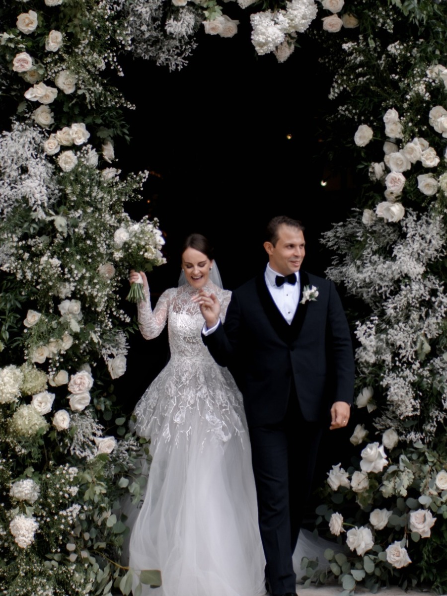 The bride looked like a princess for her Italian castle wedding