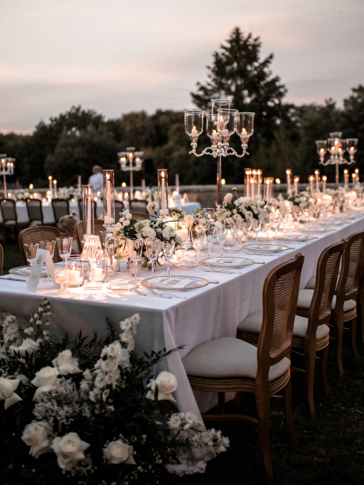 tall glass candle holders for wedding reception
