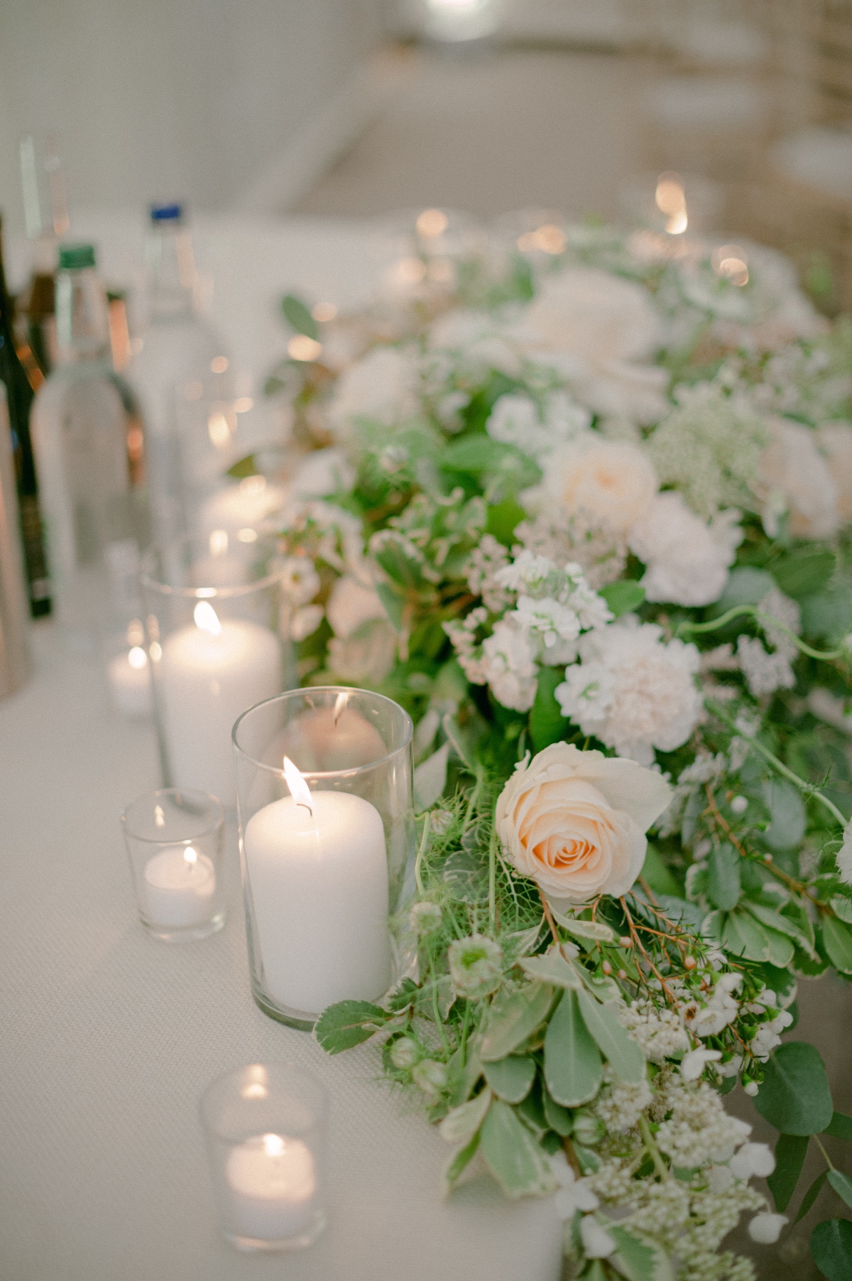 peach florals and greenery