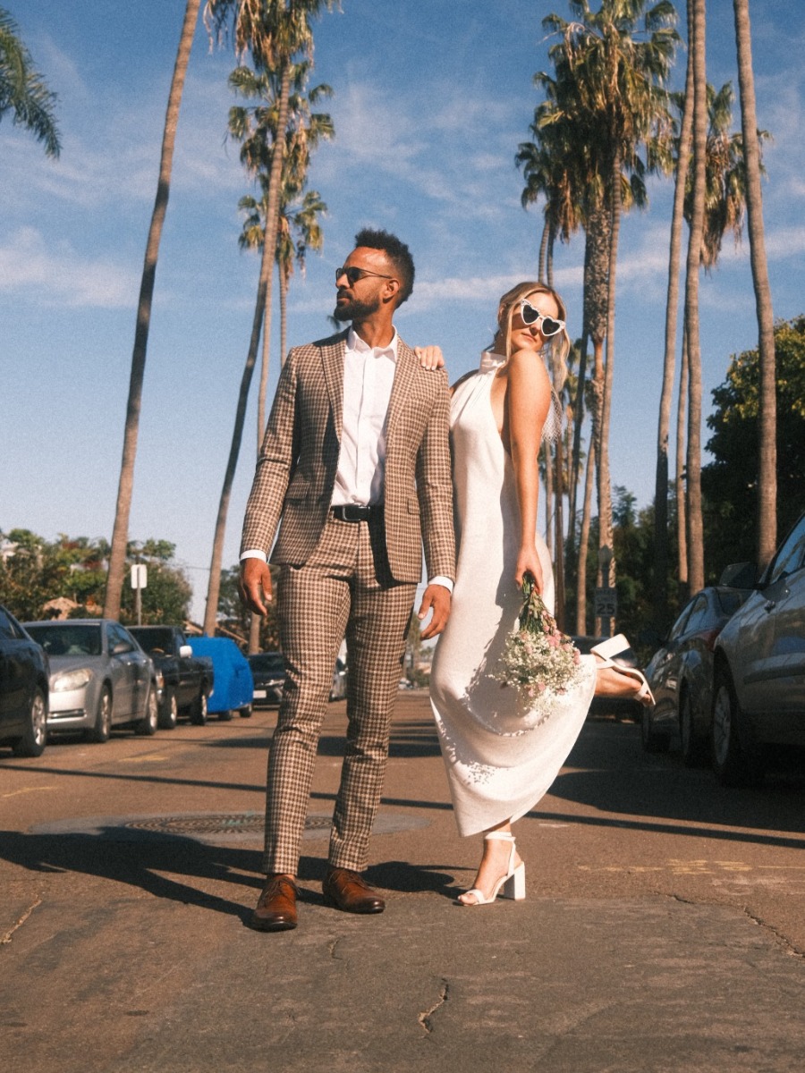 Intimate beach wedding ceremony in Sunset Cliffs, San Diego