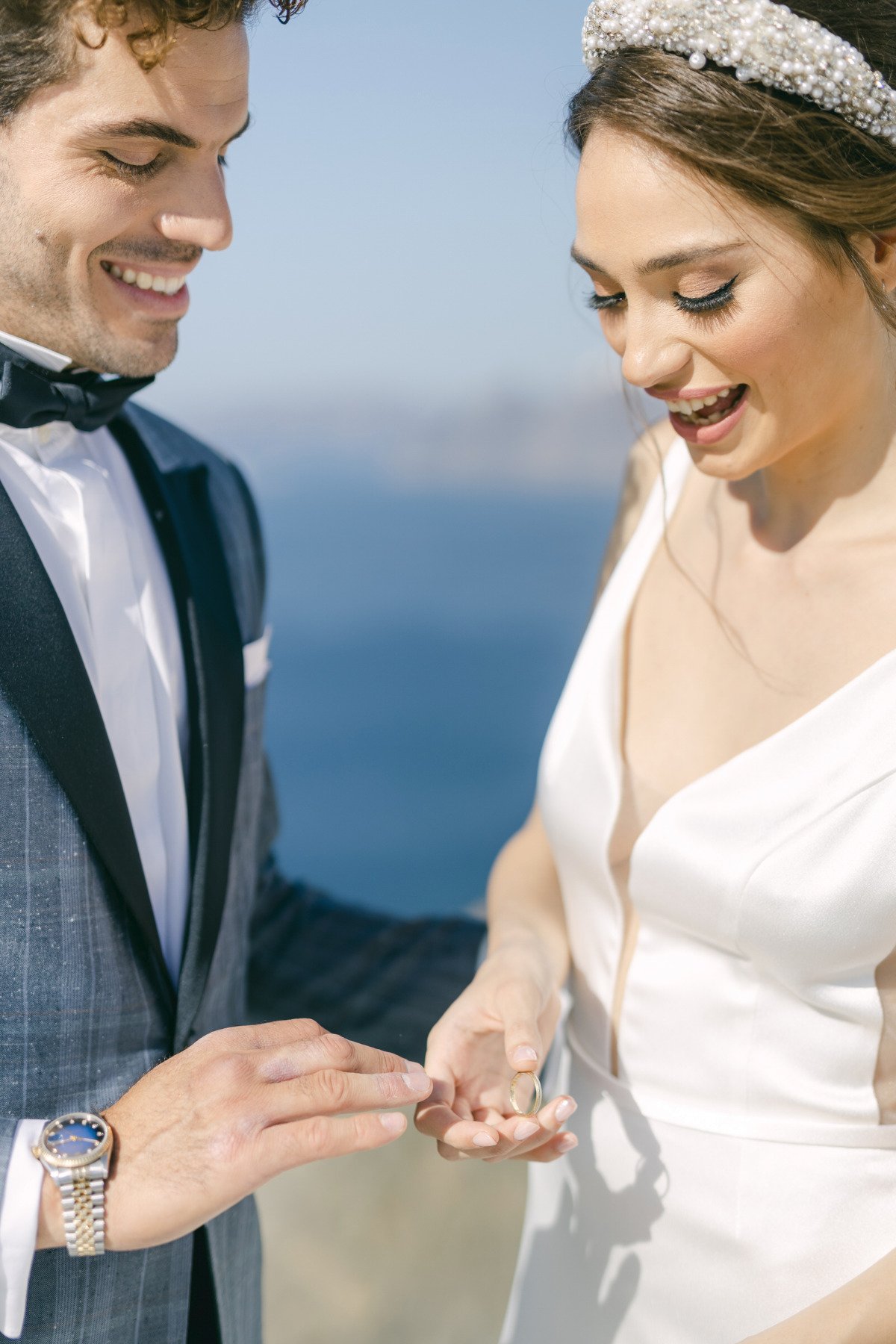 Modern wedding ring exchange