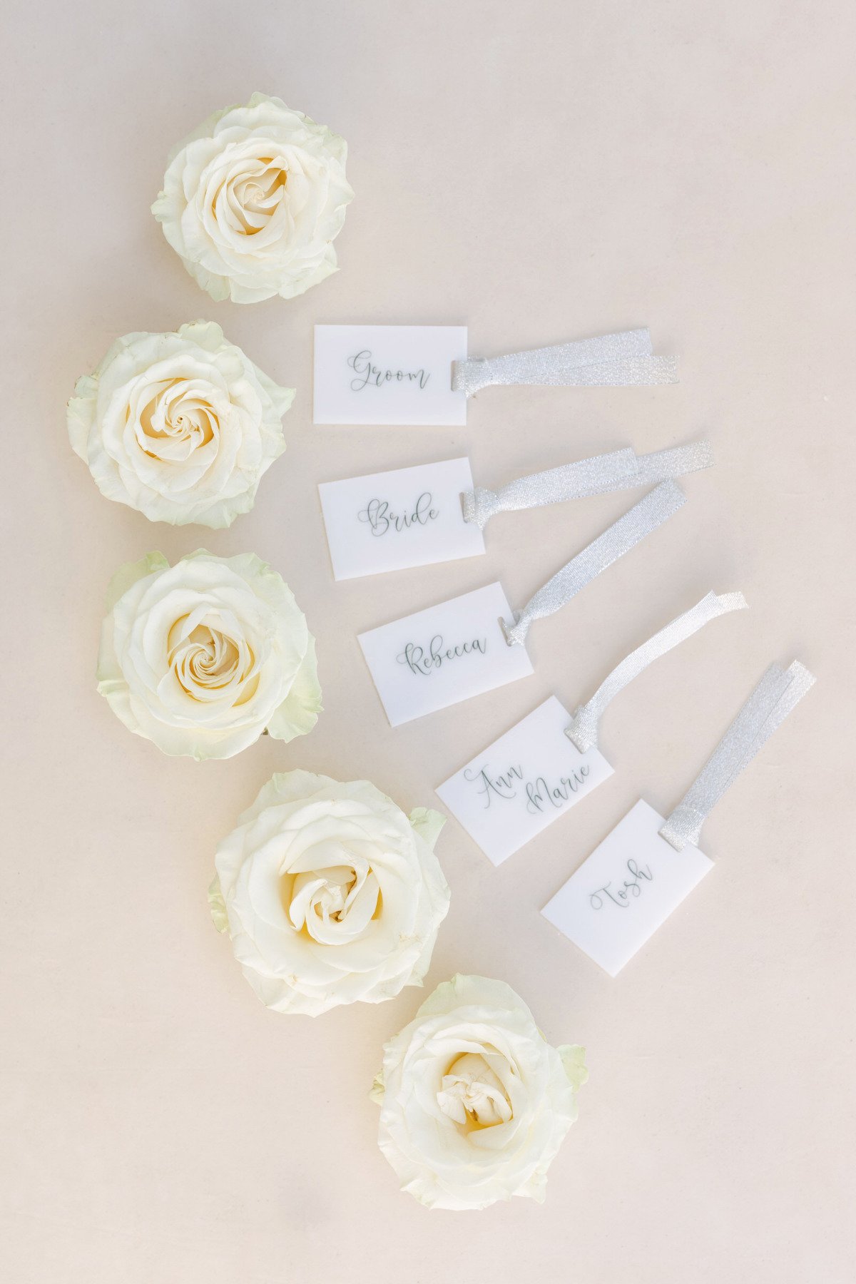 Wedding flowers with calligraphy