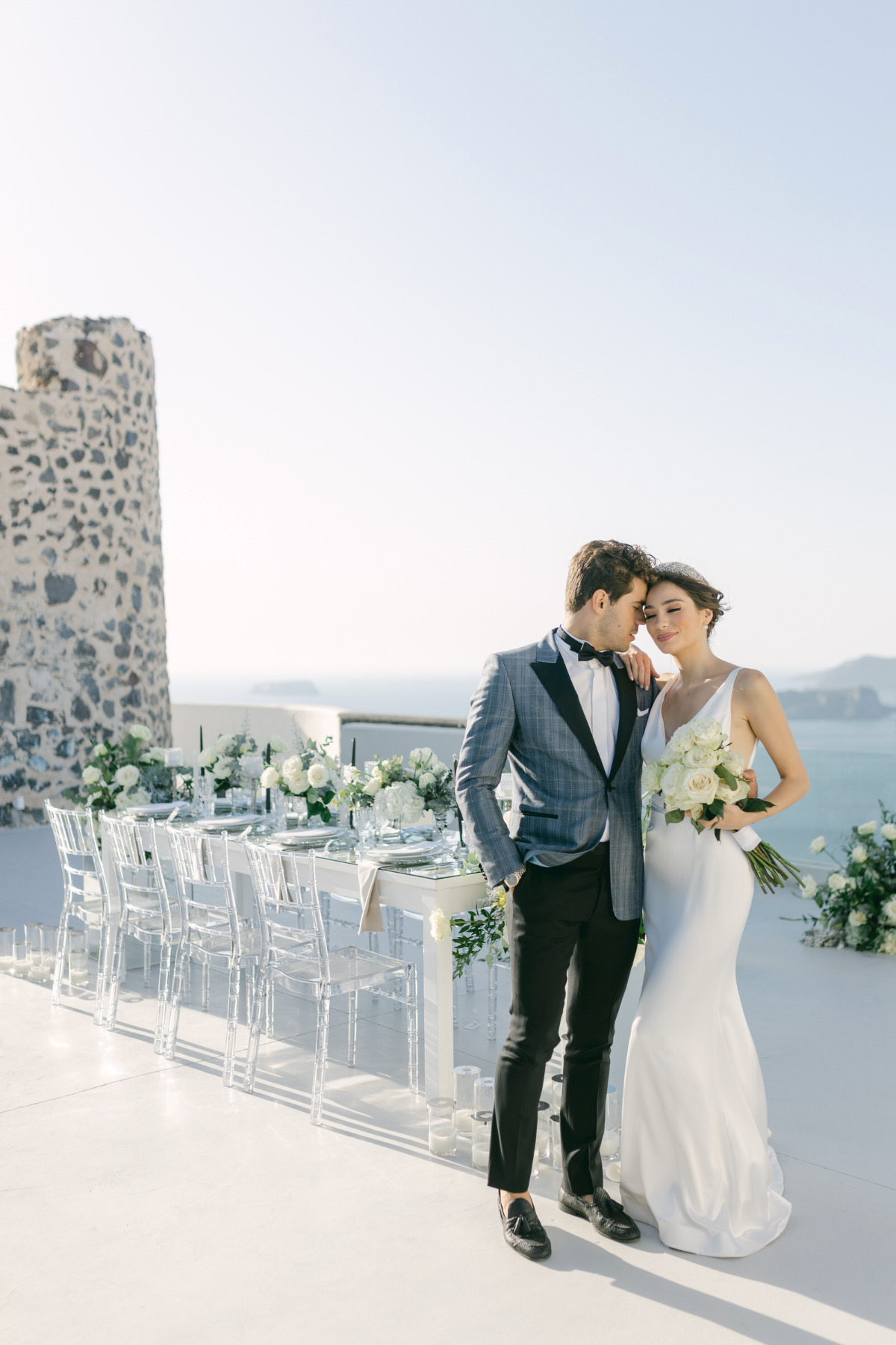 Greek destination wedding reception