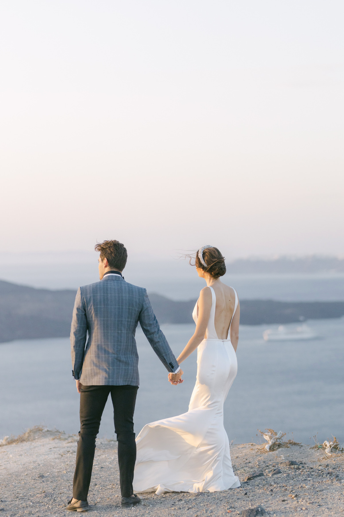 Greek sunset wedding ceremony