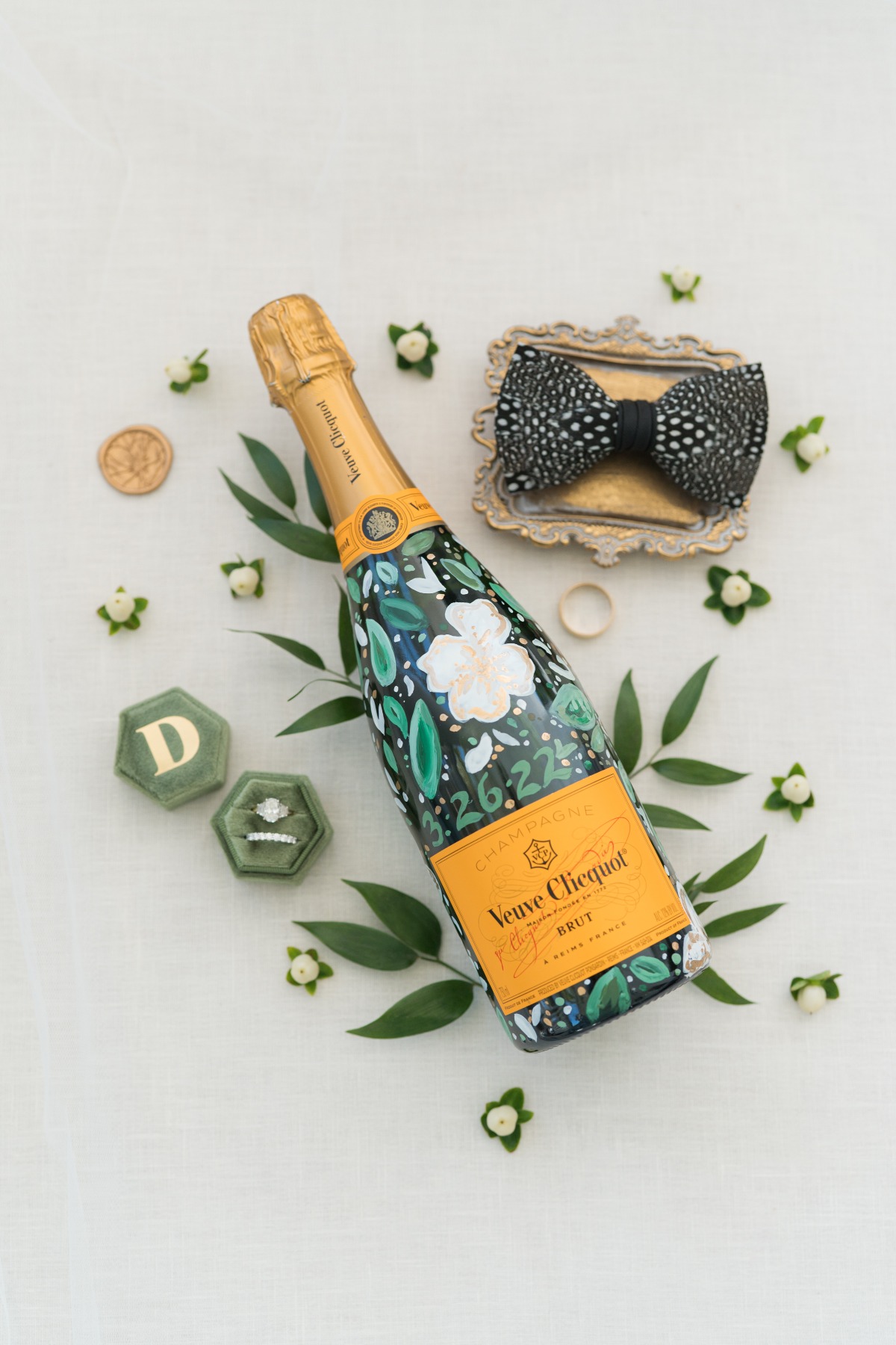 custom wedding champagne bottle
