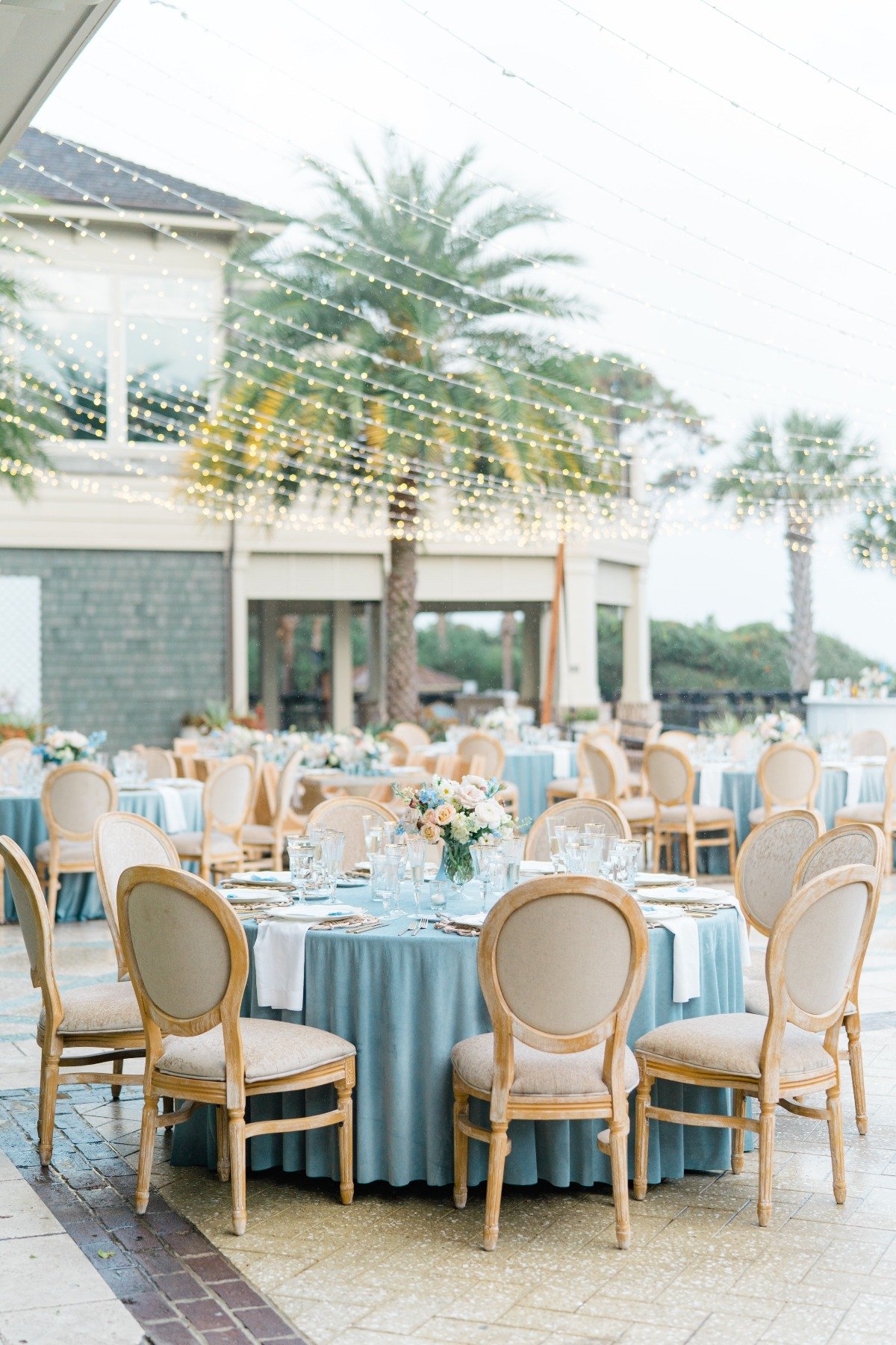 blue wedding tableclothes
