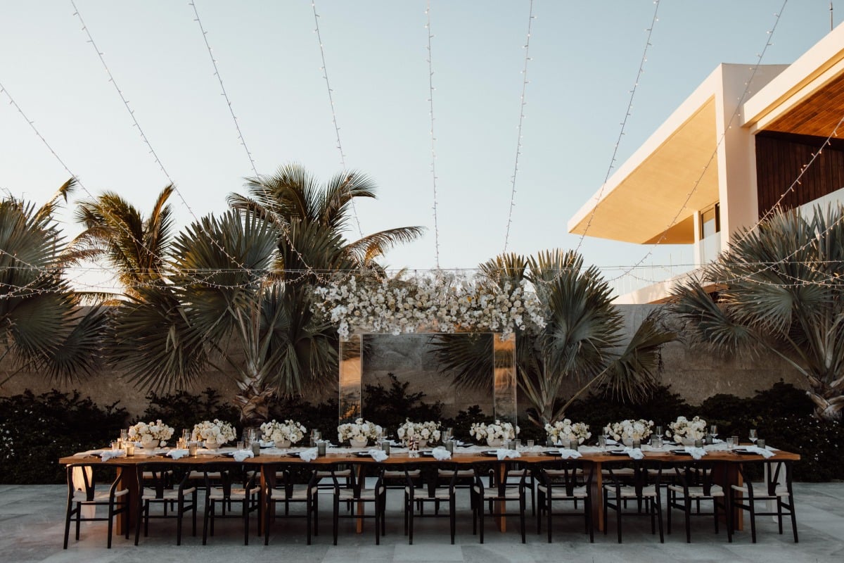 turning a beach ceremony into a reception space