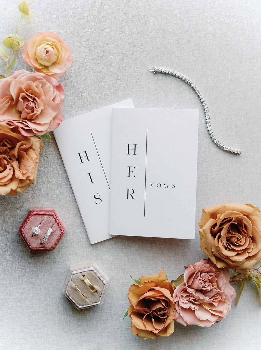minimalist his and her wedding vow books