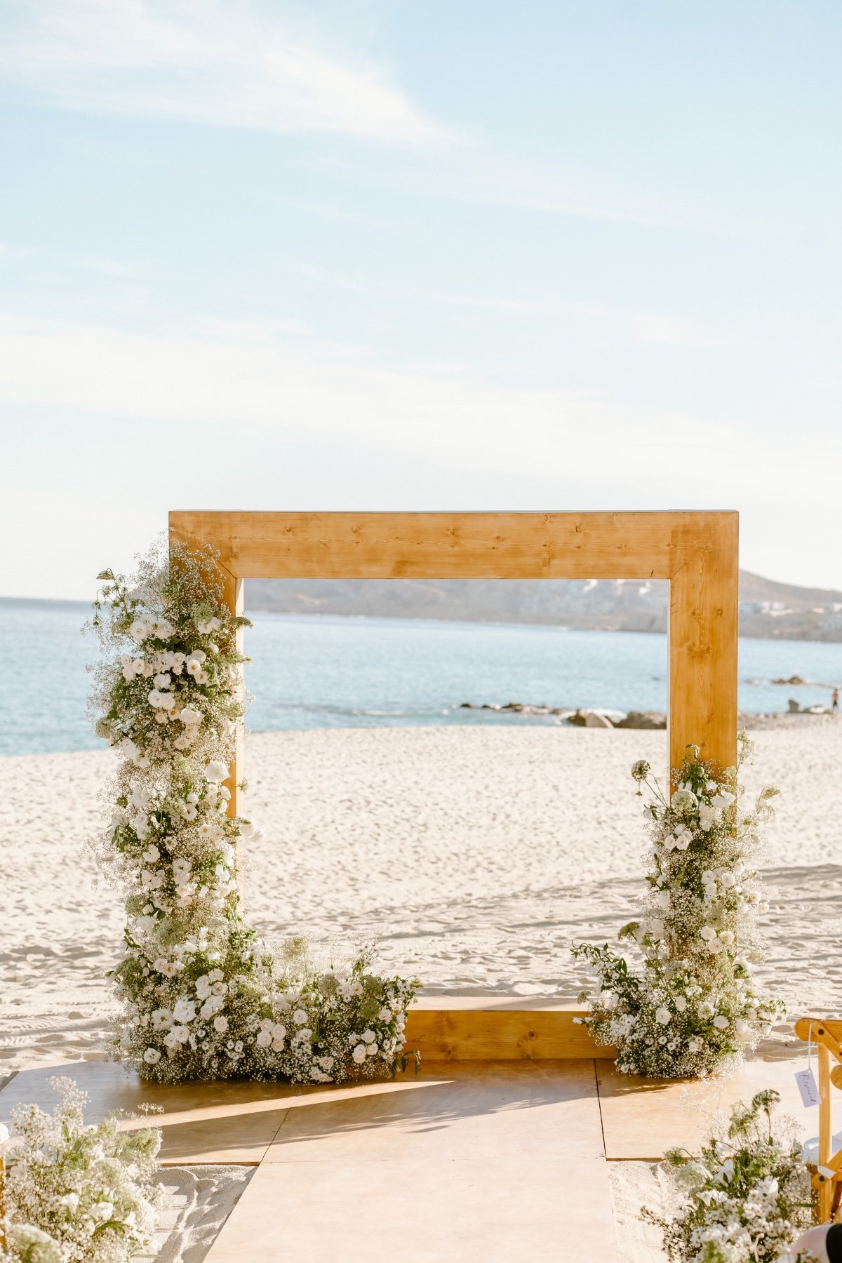 square floral frame for wedding altar