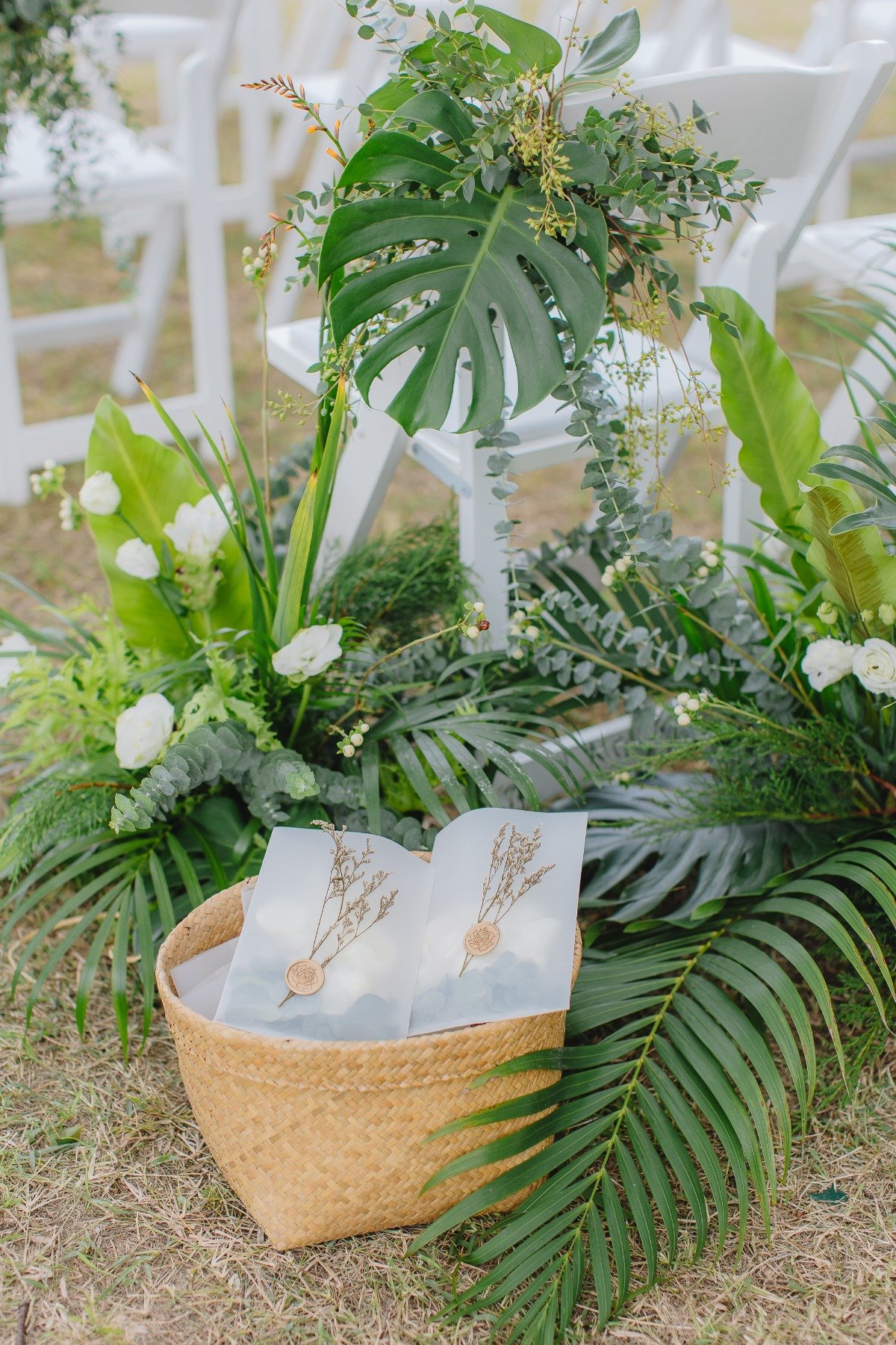 monsteras and ferns for weddings