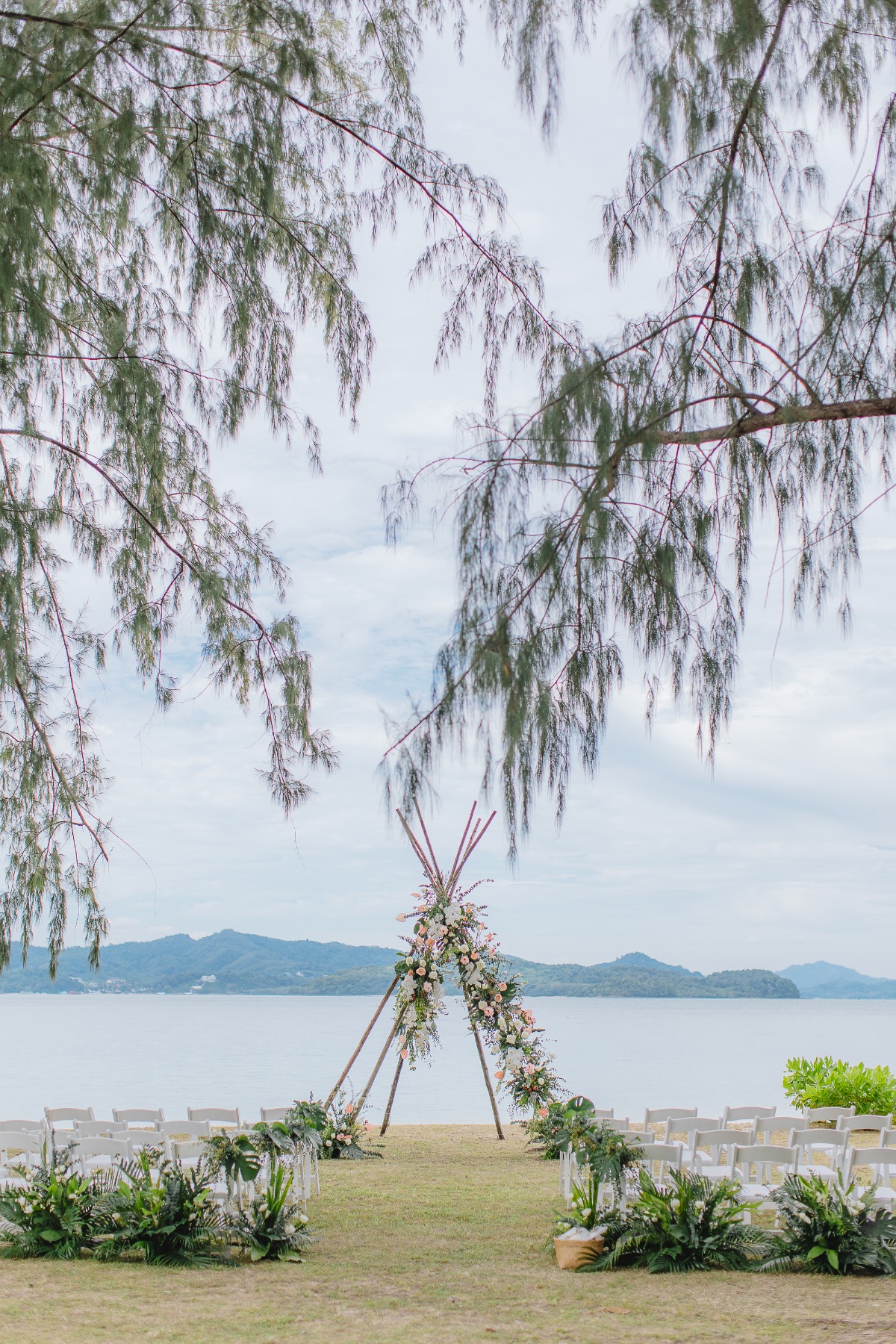 floral arch teepee for wedding ceremony