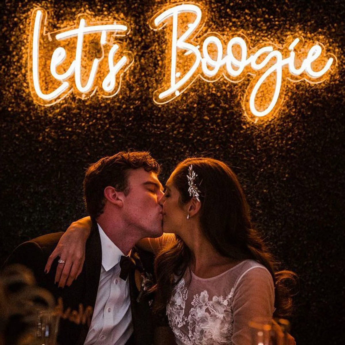 Let's Boogie wedding sign