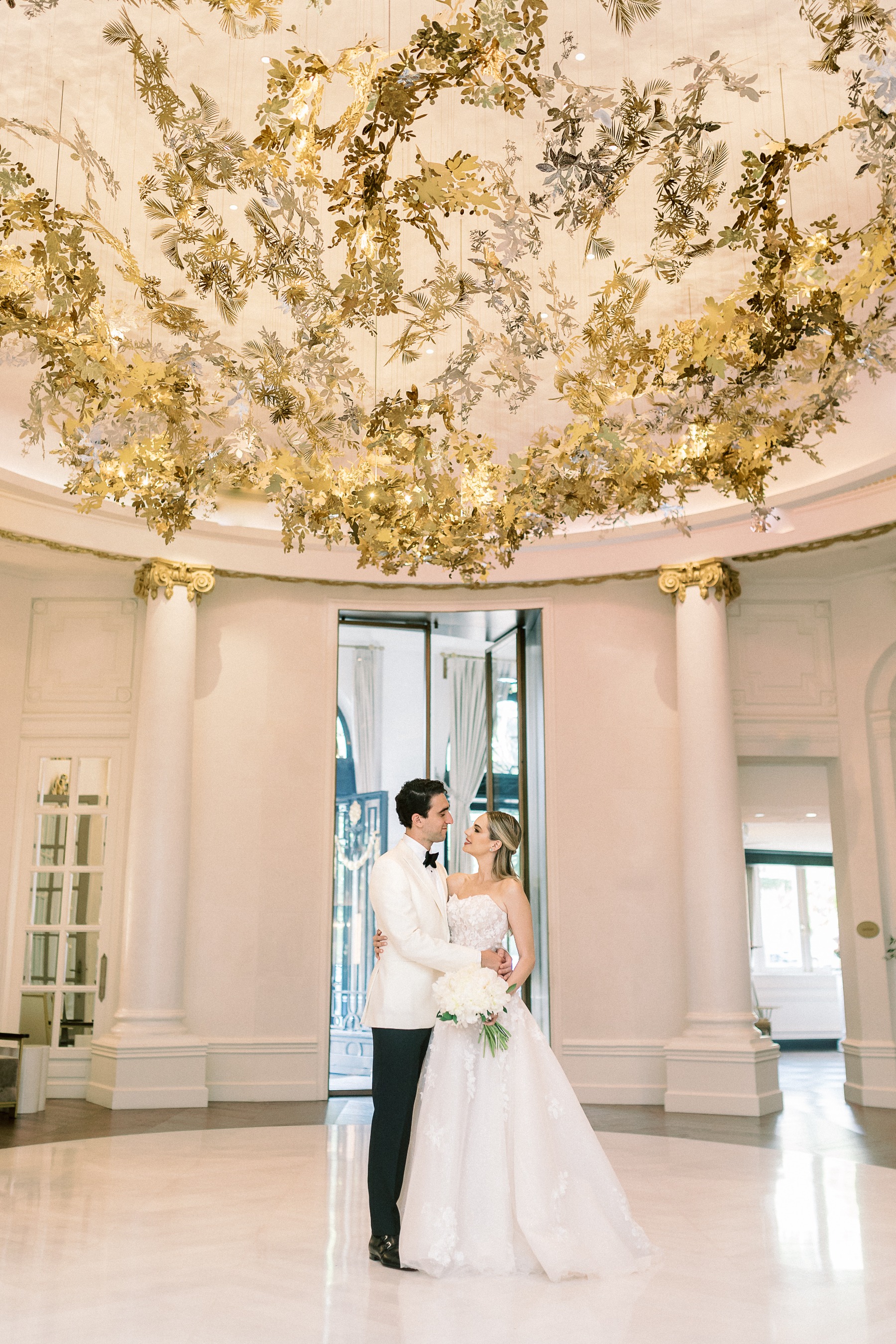 gold wedding ceiling installations