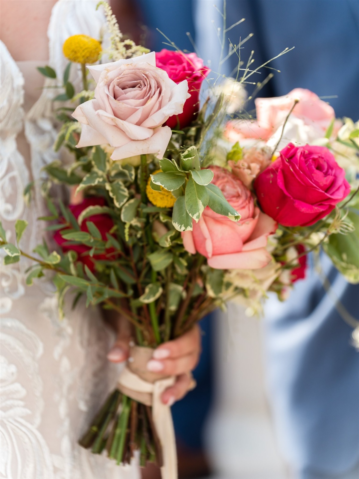 pink, mauve, fuchsia wedding bouquet