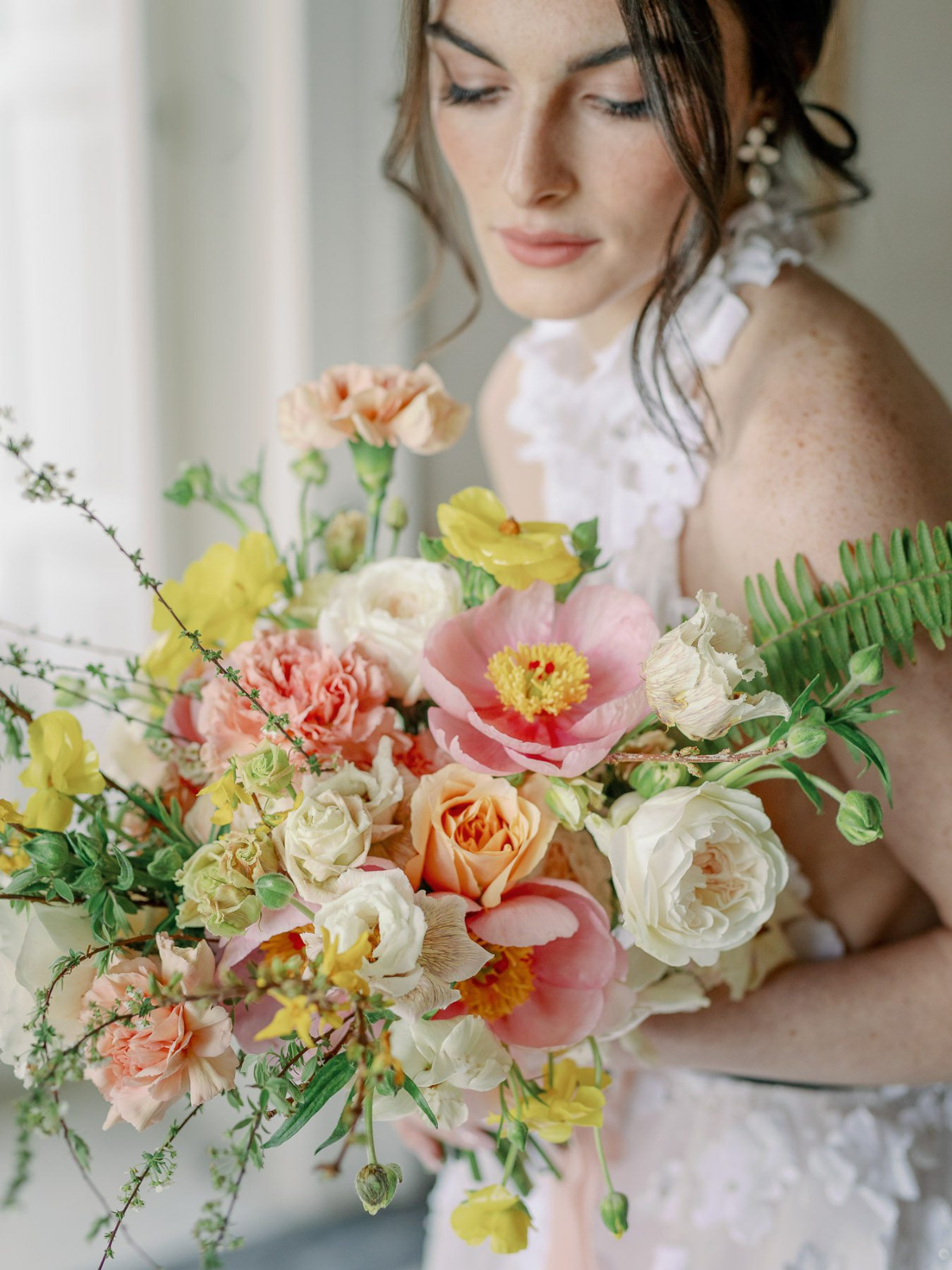 Colorful bridal florals