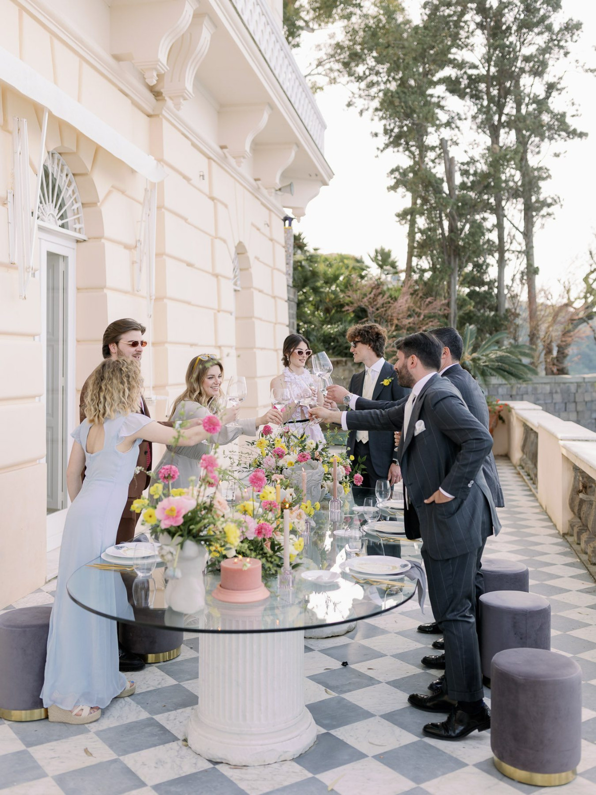 Sunset villa wedding reception