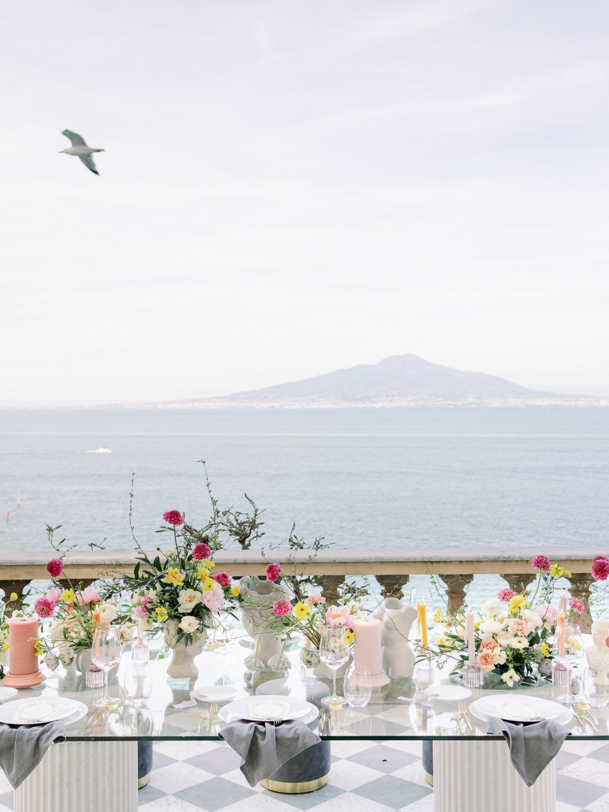 Amalfi Coast colorful wedding reception