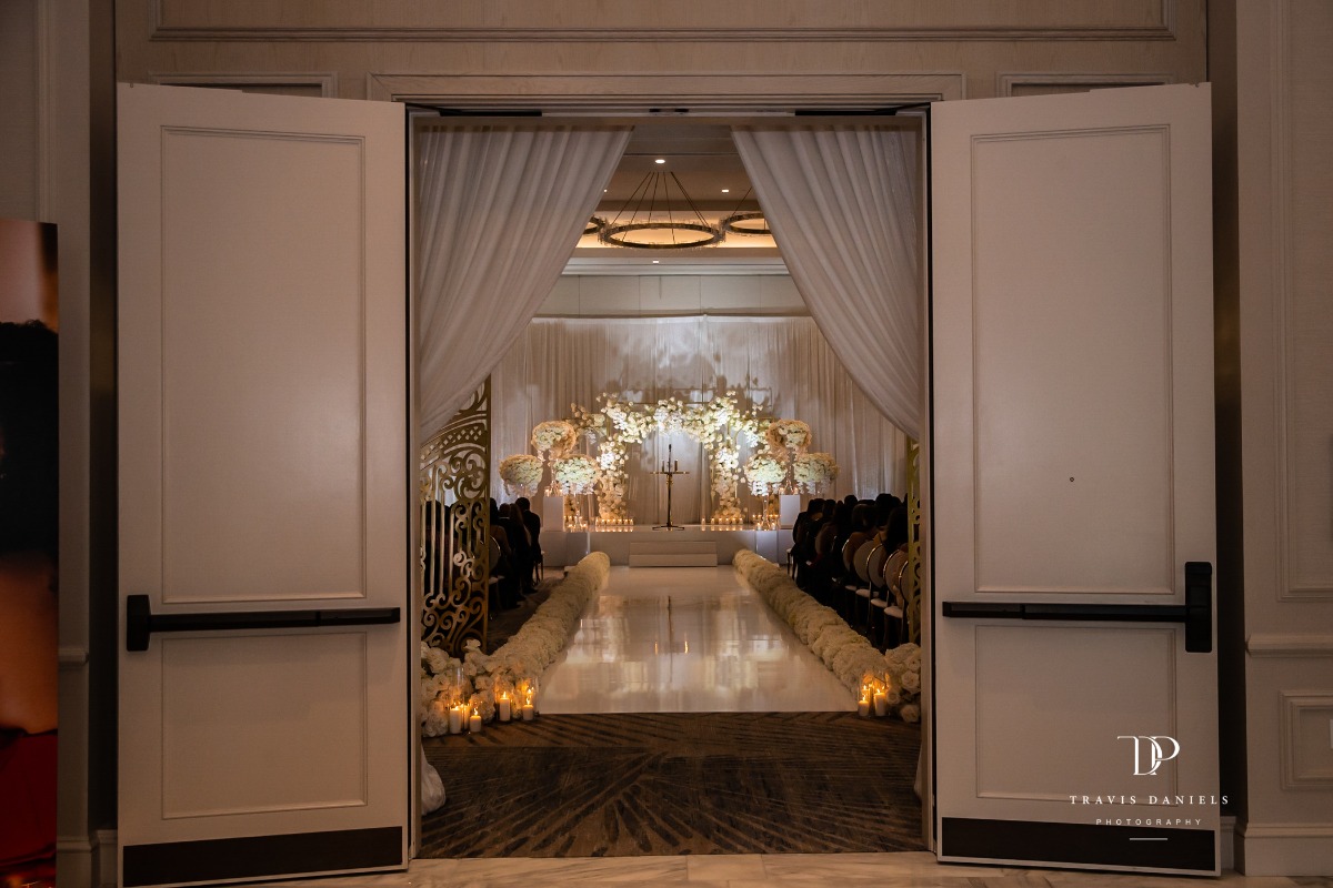 mirrored wedding aisle
