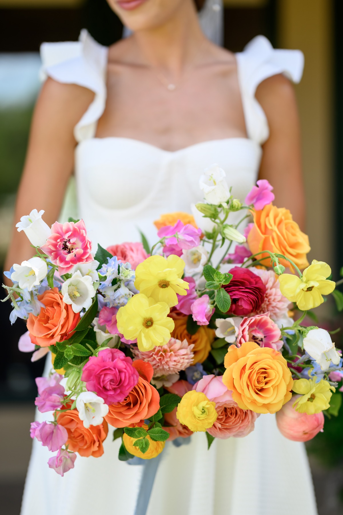 bright summer bridal bouquet