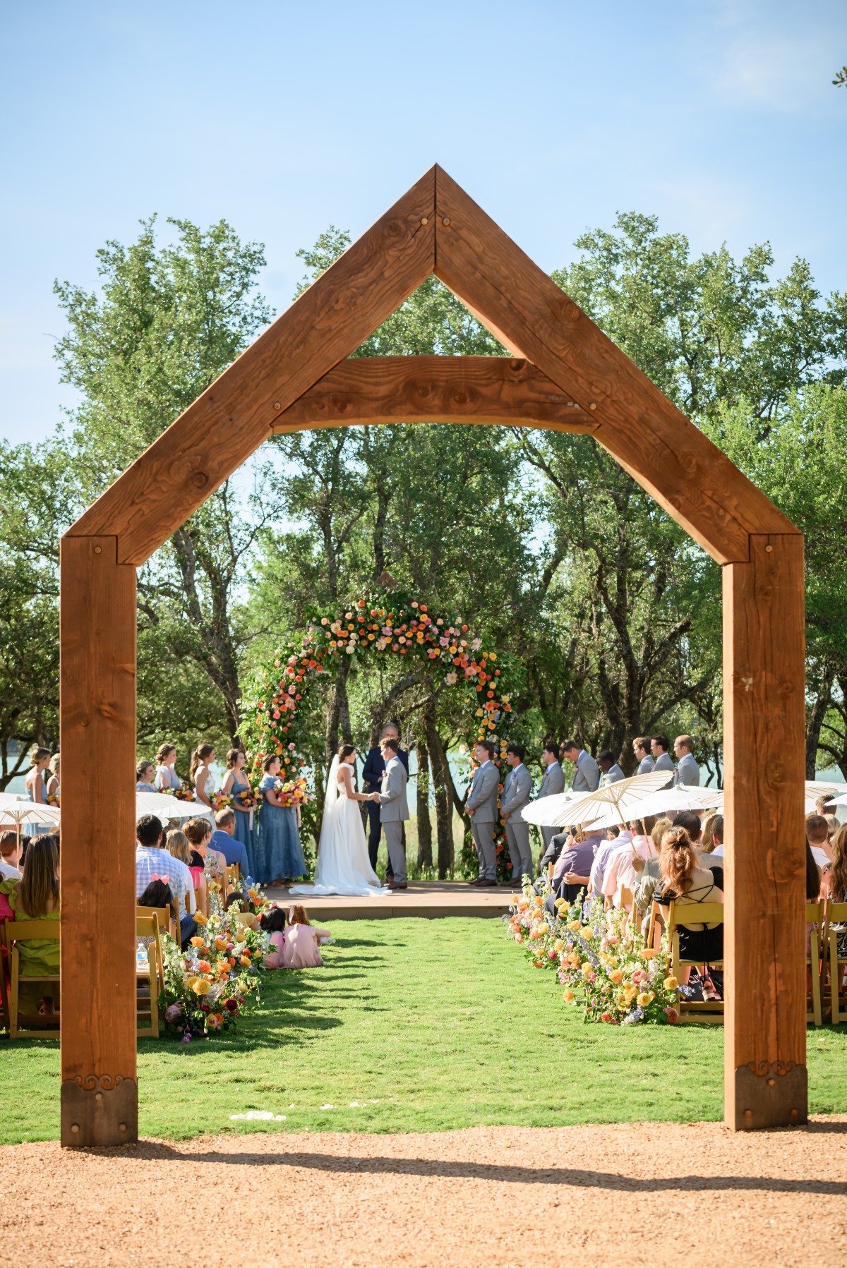 custom wooden wedding arch