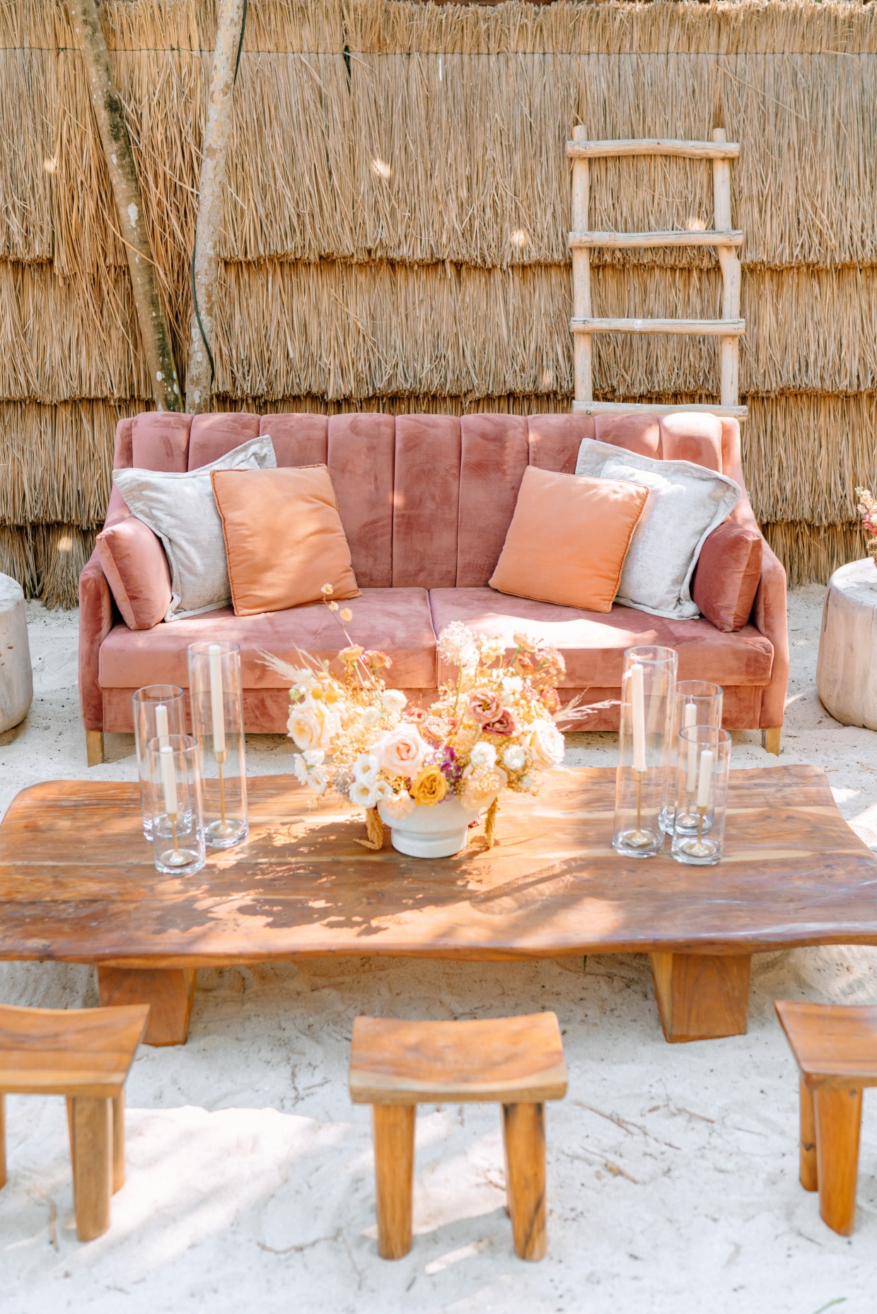 S.O.S. Planners Mexico destination wedding lounge set up
