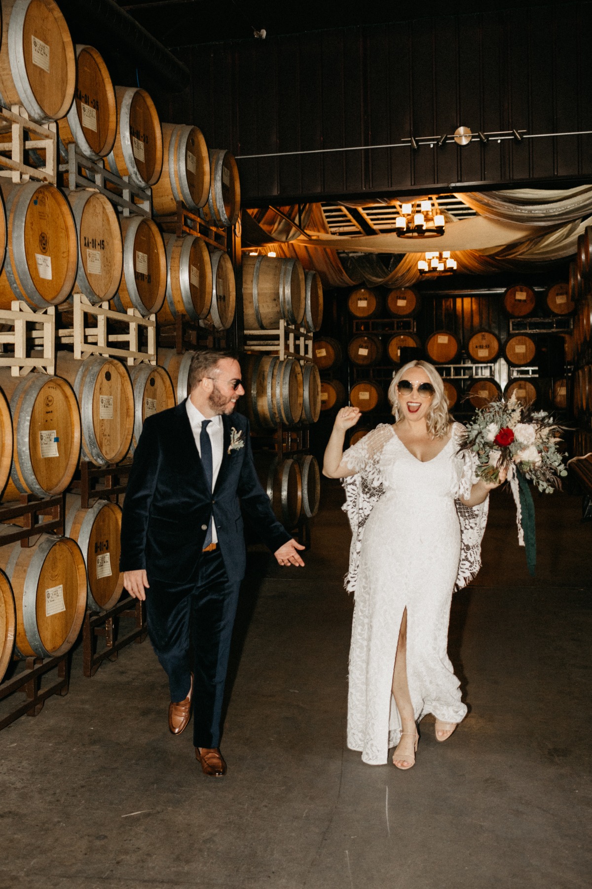 fun wedding portrait at Mount Palomar winery in San Diego
