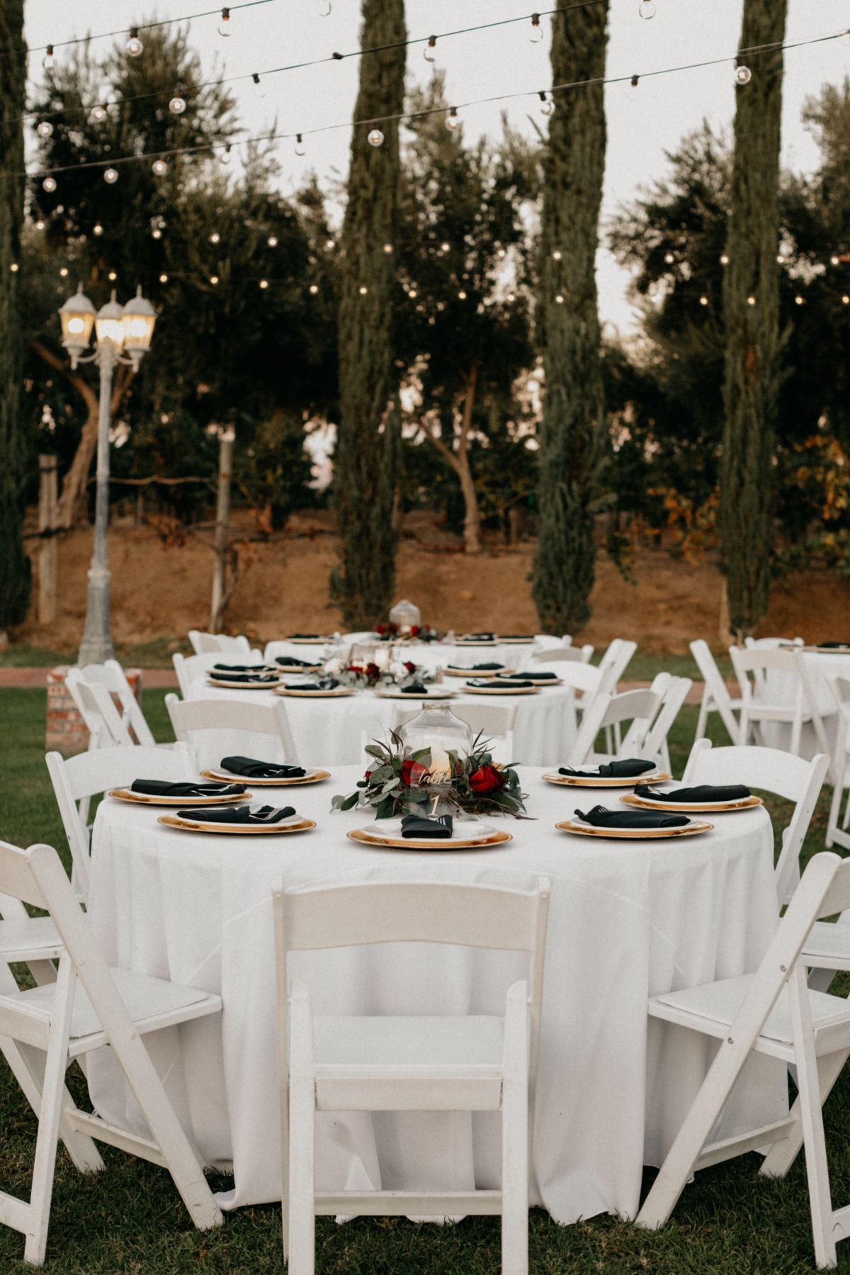 outdoor wedding reception at Mount Palomar winery in San Diego