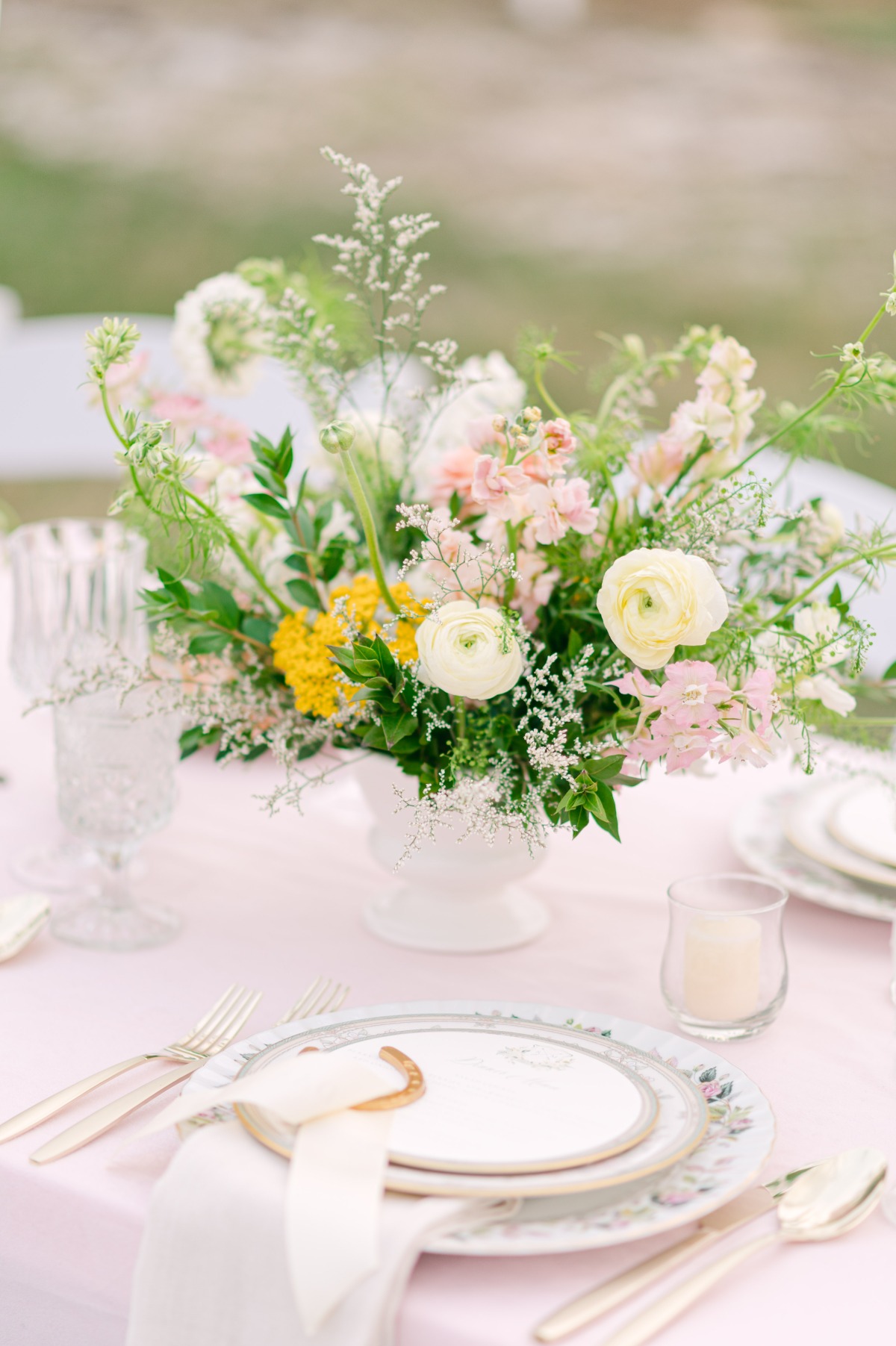 Bright pastel wedding flowers
