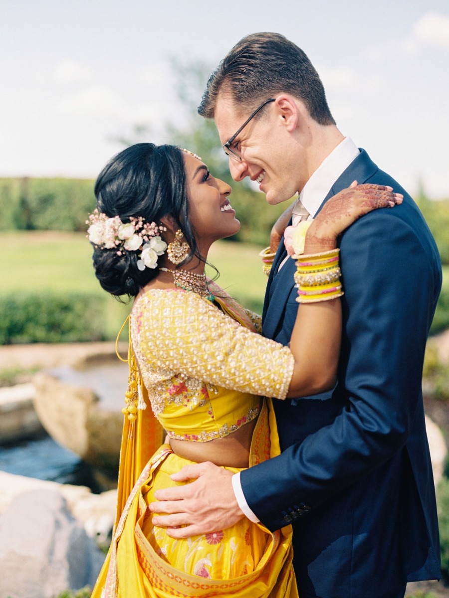 This two ceremony Texas wedding featured colorful Hindu traditions