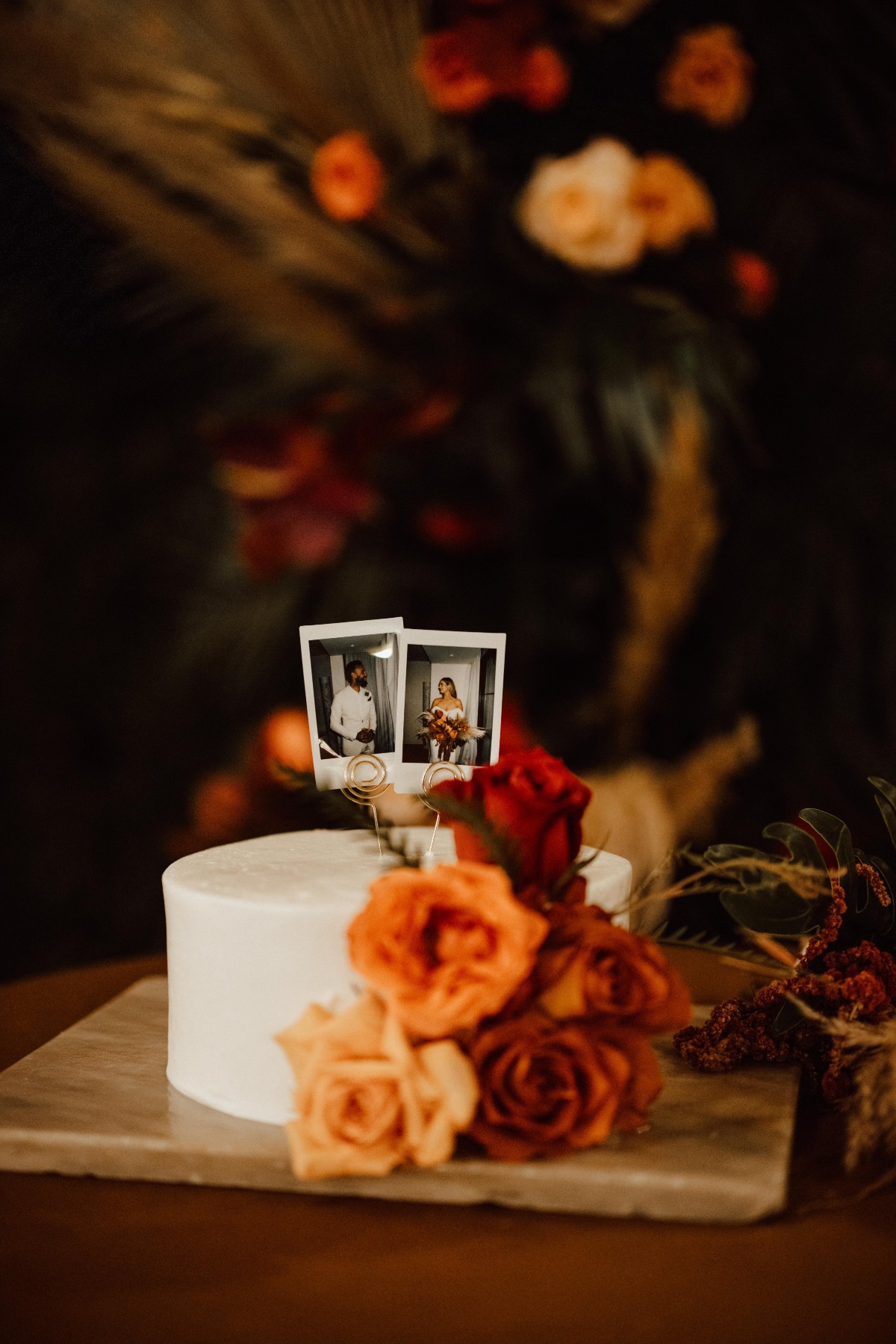 wedding cake with photos