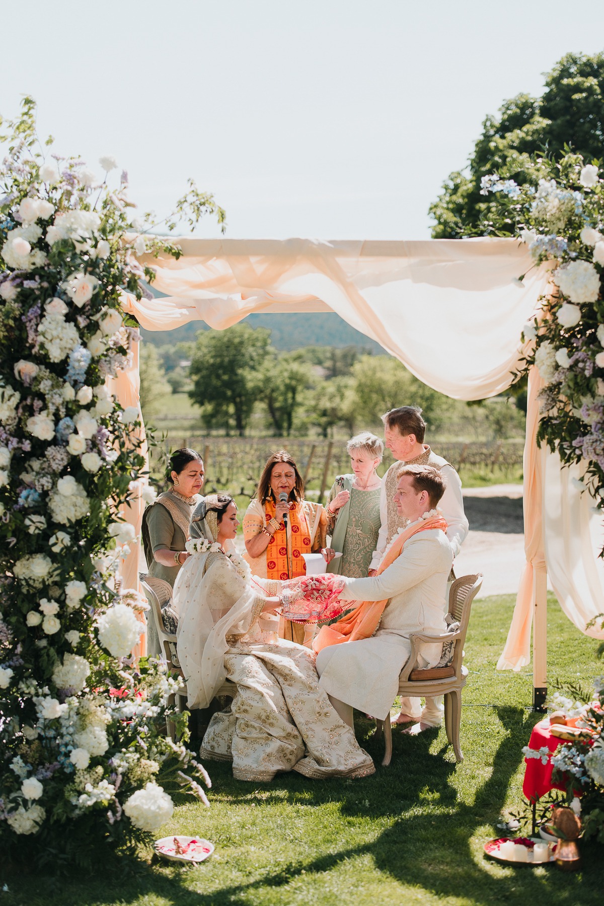 wedding ceremony floral columns