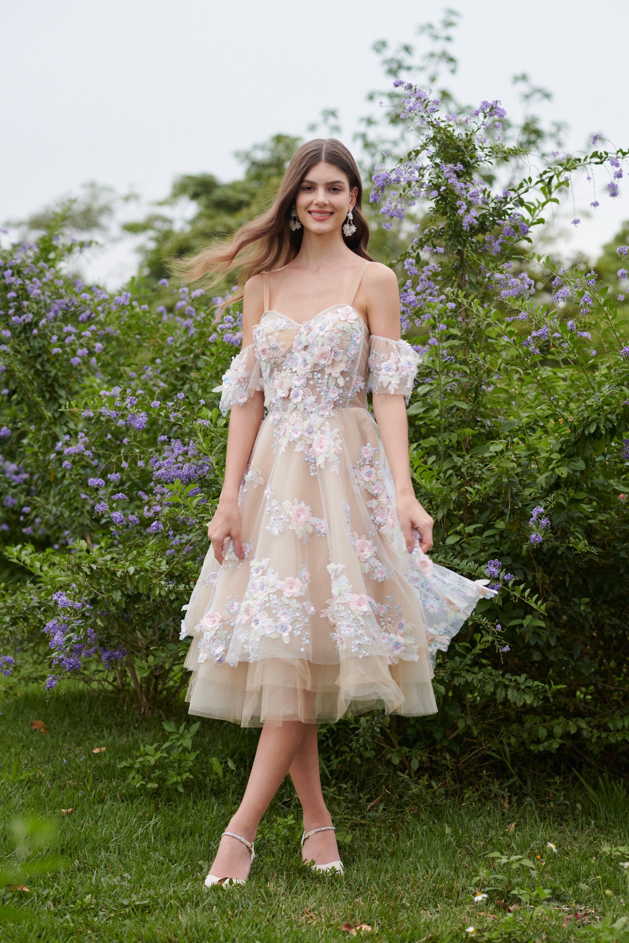 pastel floral wedding dress from AW Bridal