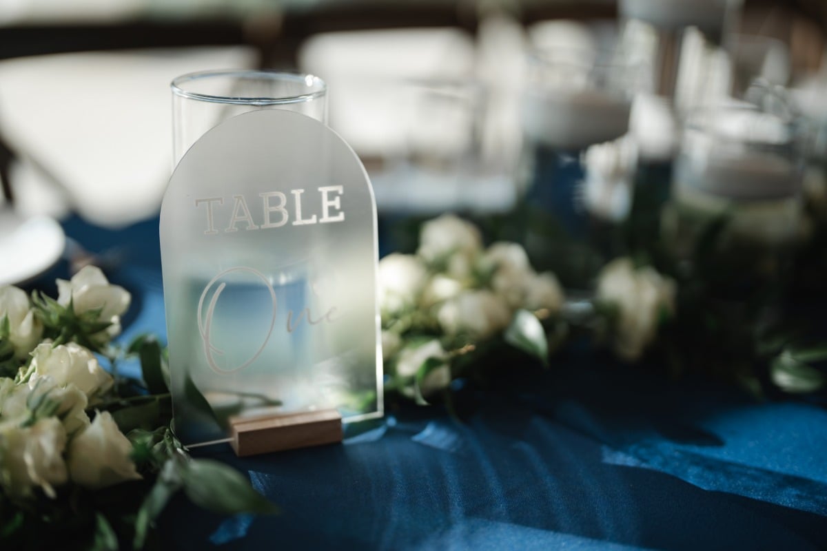 frosted glass table numbers