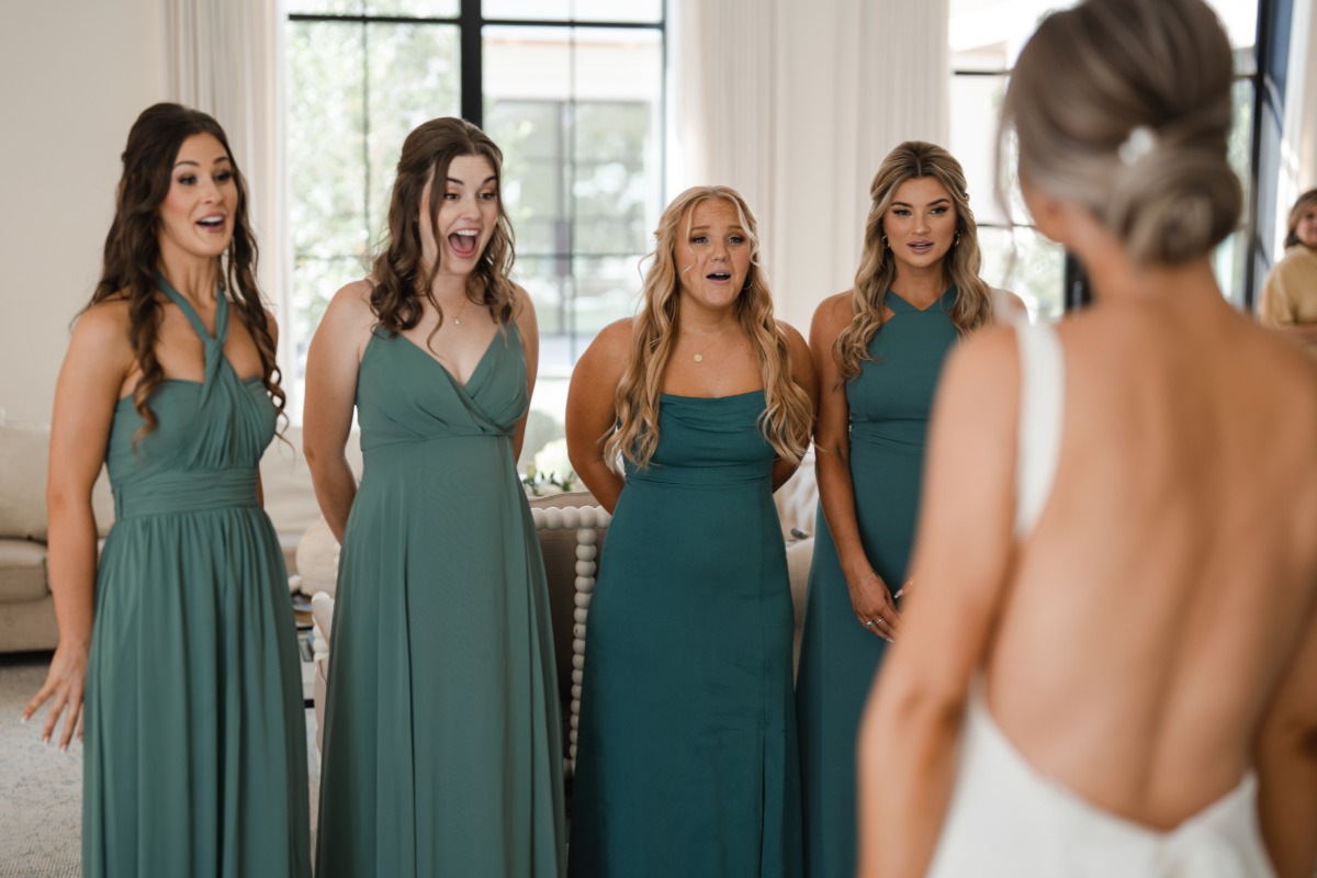 same color different style bridesmaid dresses