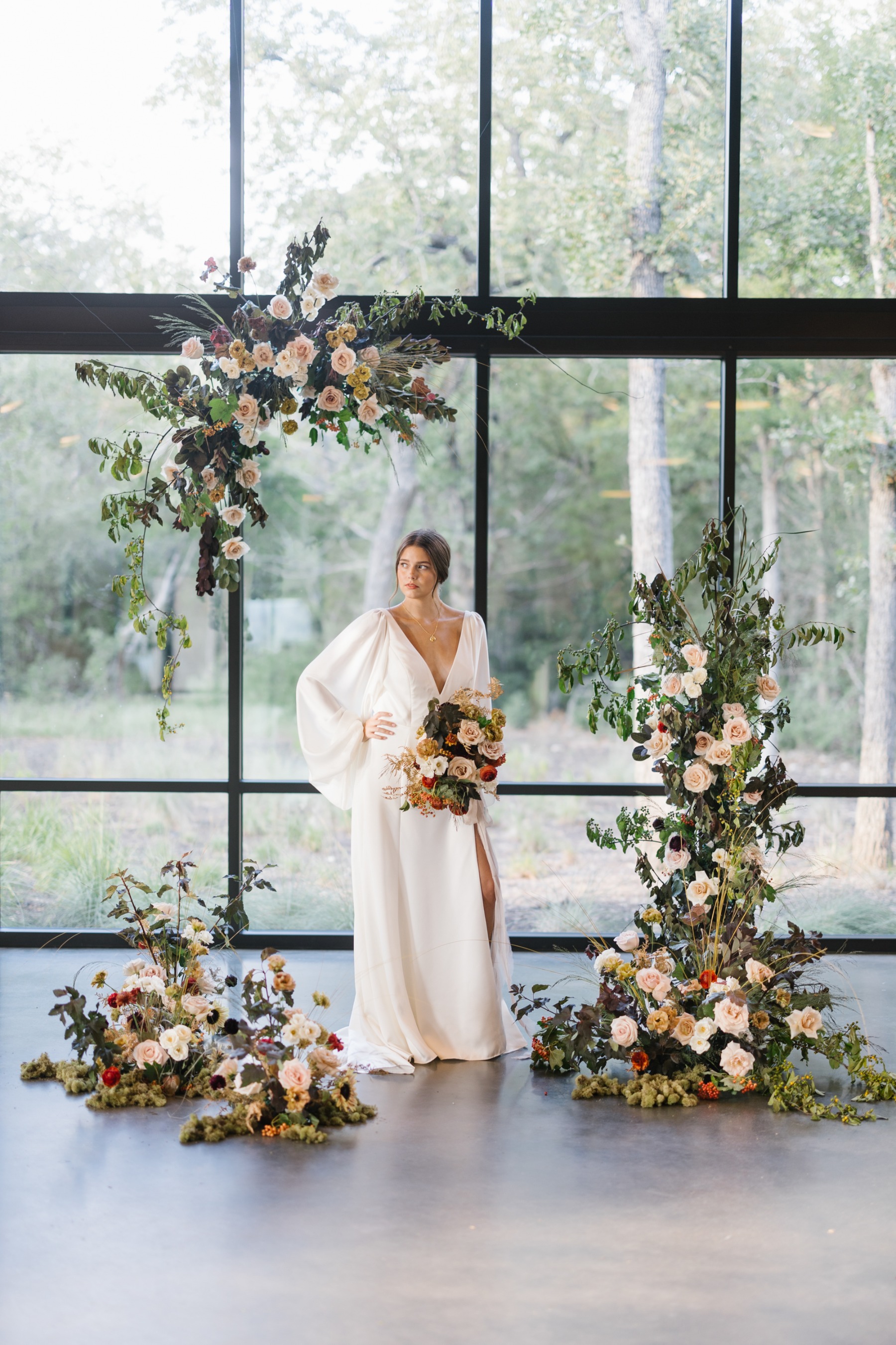 Boho floral modern bride