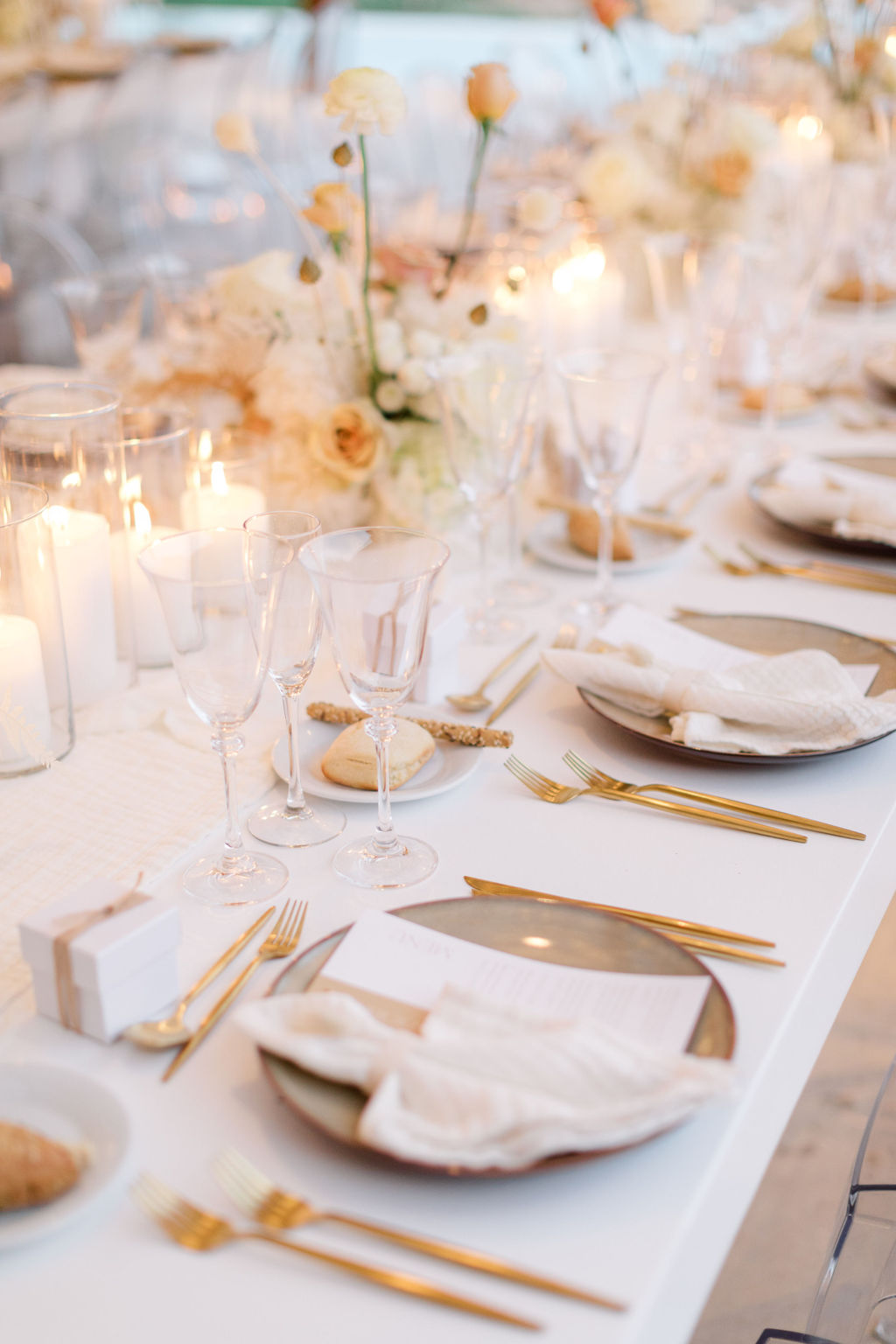 neutral wedding place settings