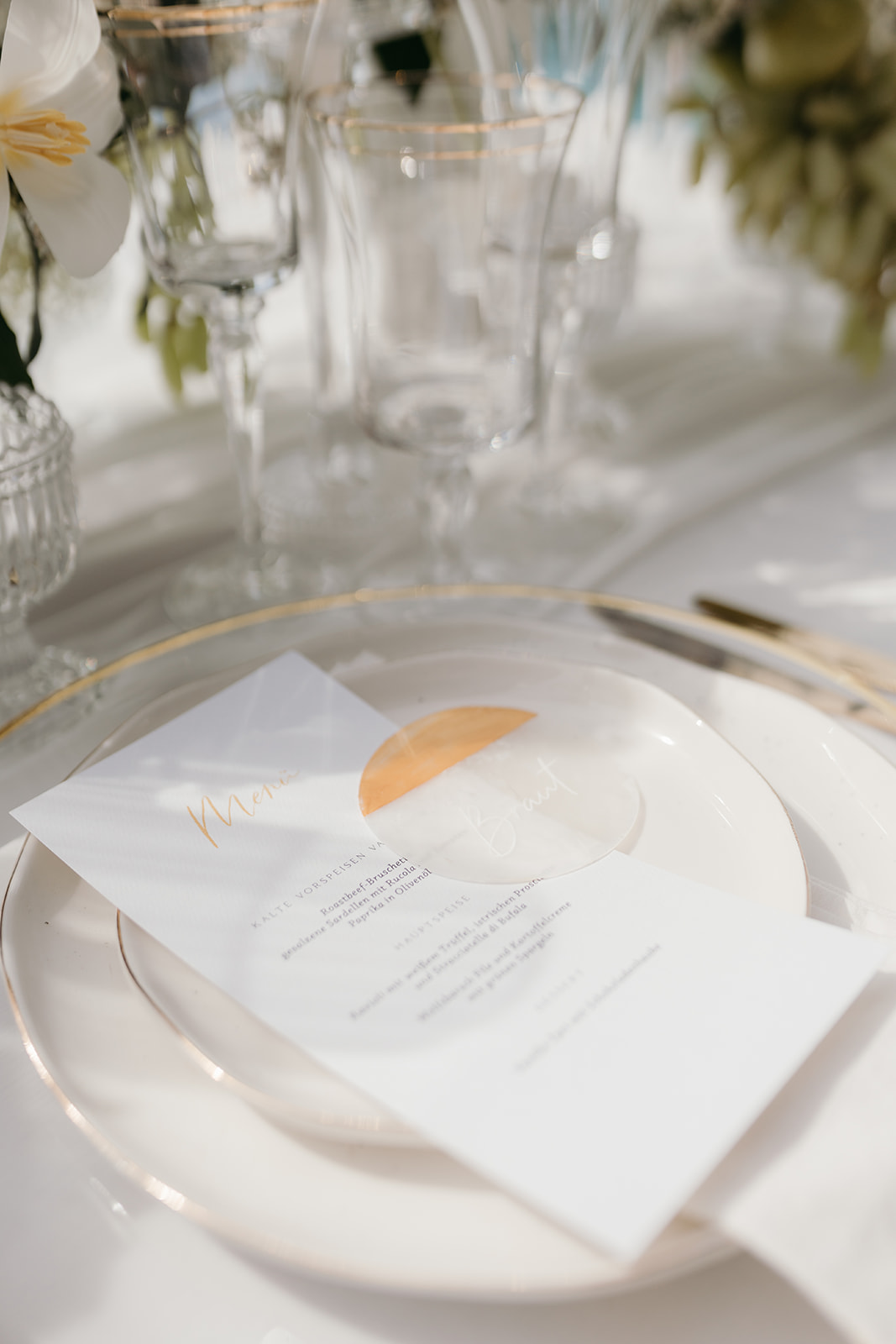 Elegant modern and chic wedding menu