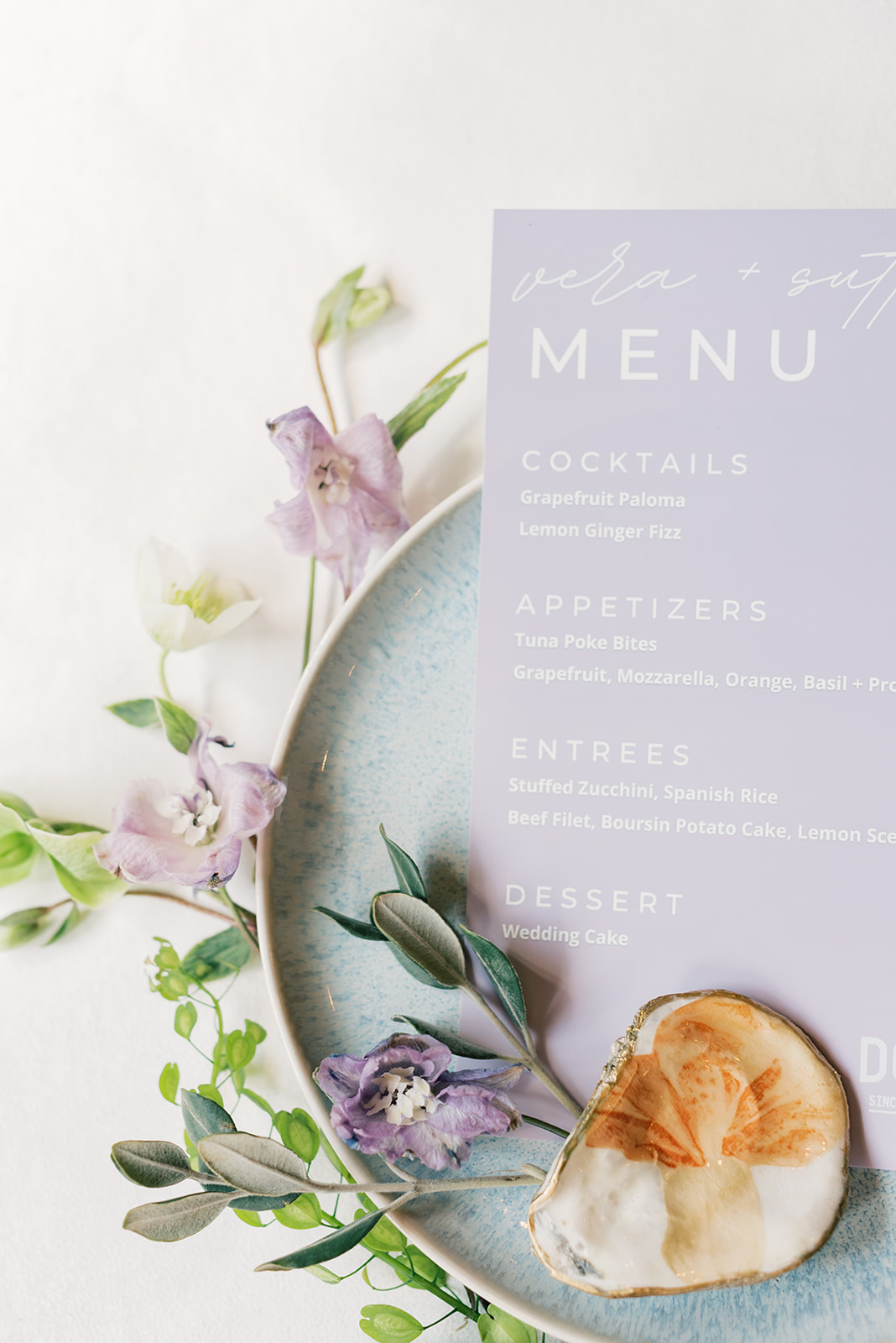 citrus-inspired wedding menu