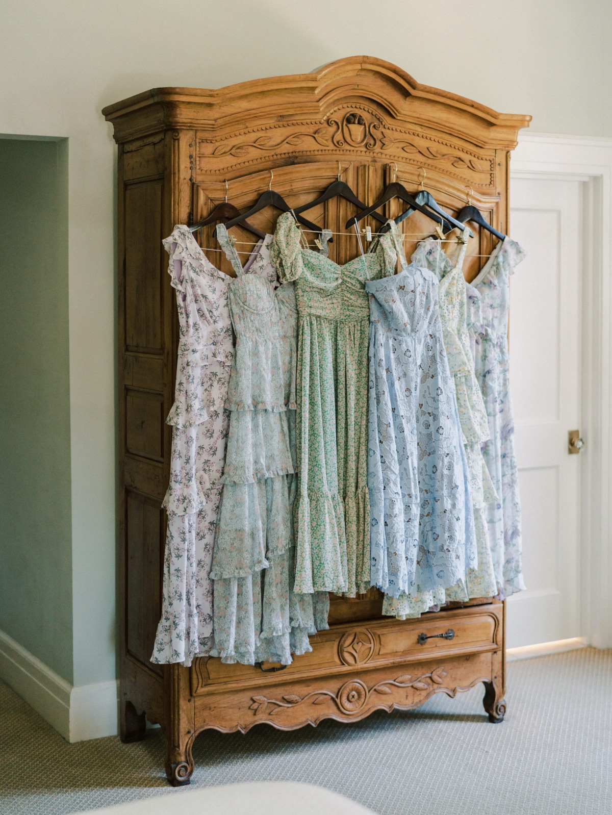 mismatched floral bridesmaid dresses