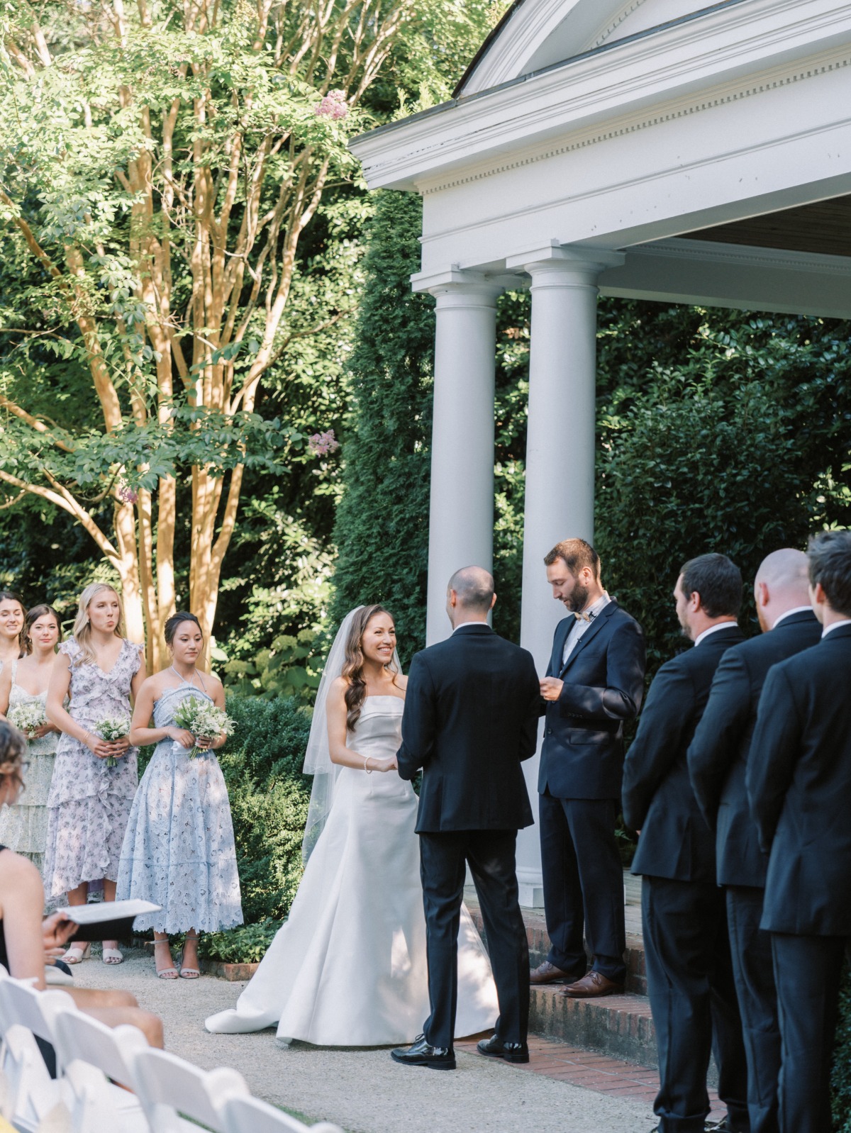 outdoor wedding ceremony at Duke Mansion in North Carolina