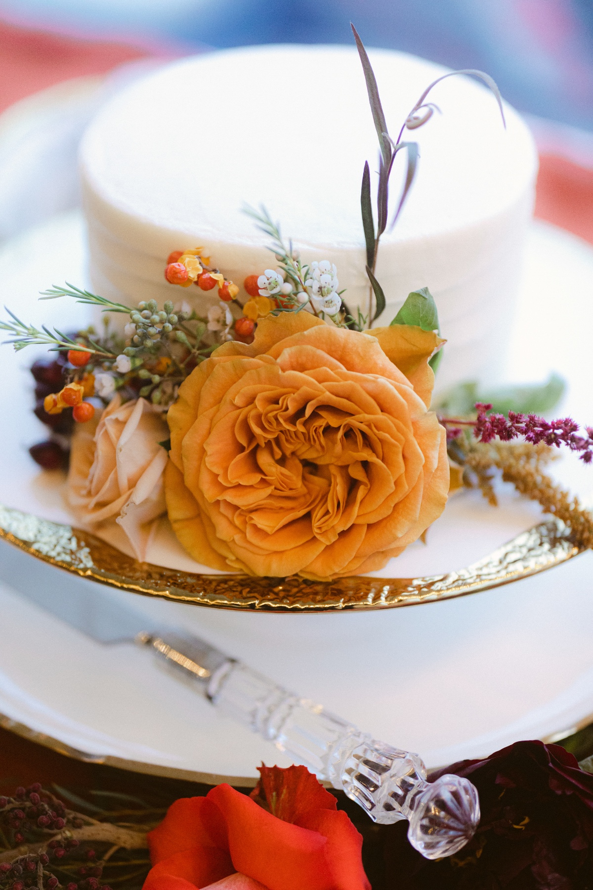 one-tier fall wedding cake
