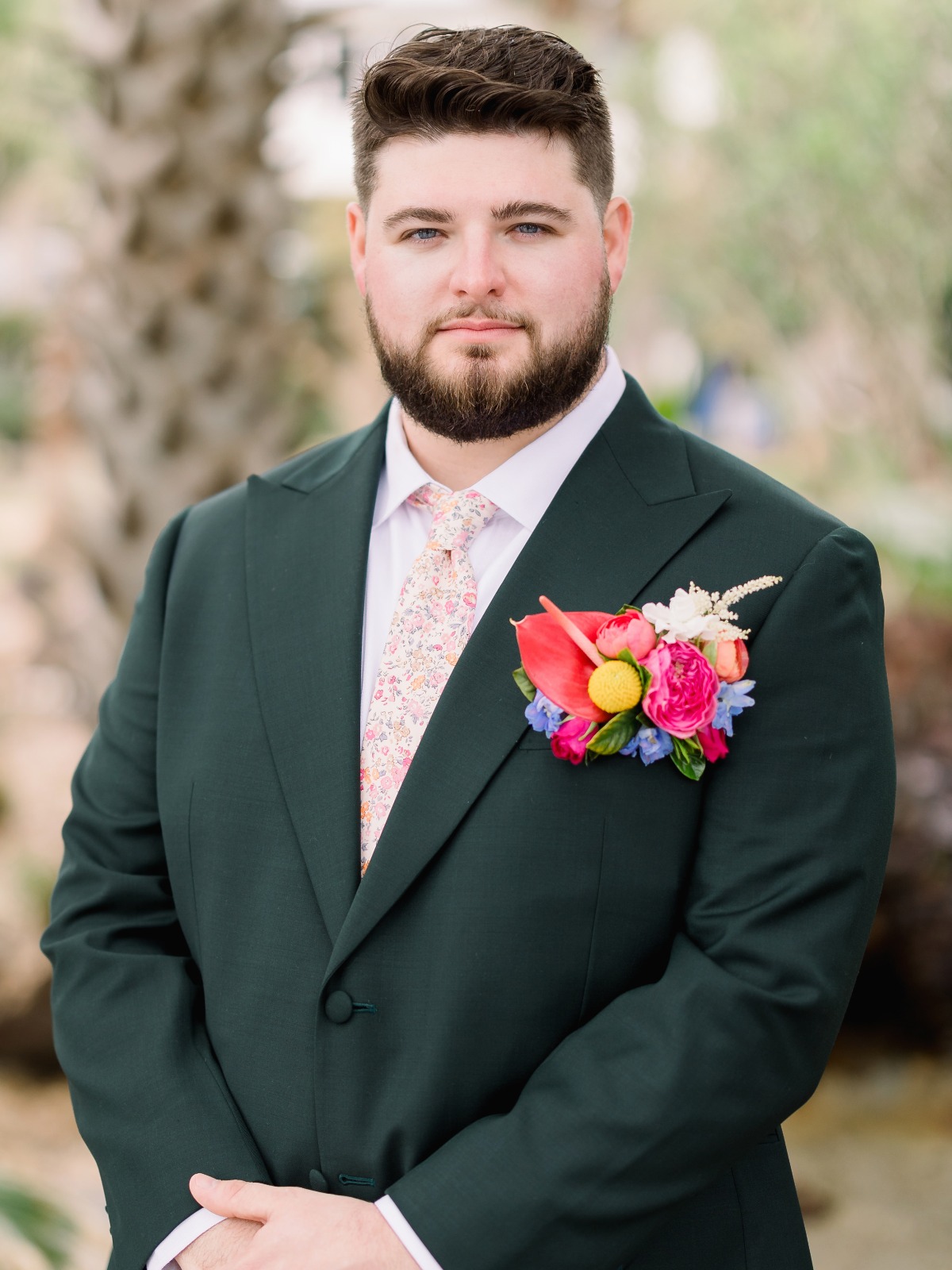 dark green suit for groom