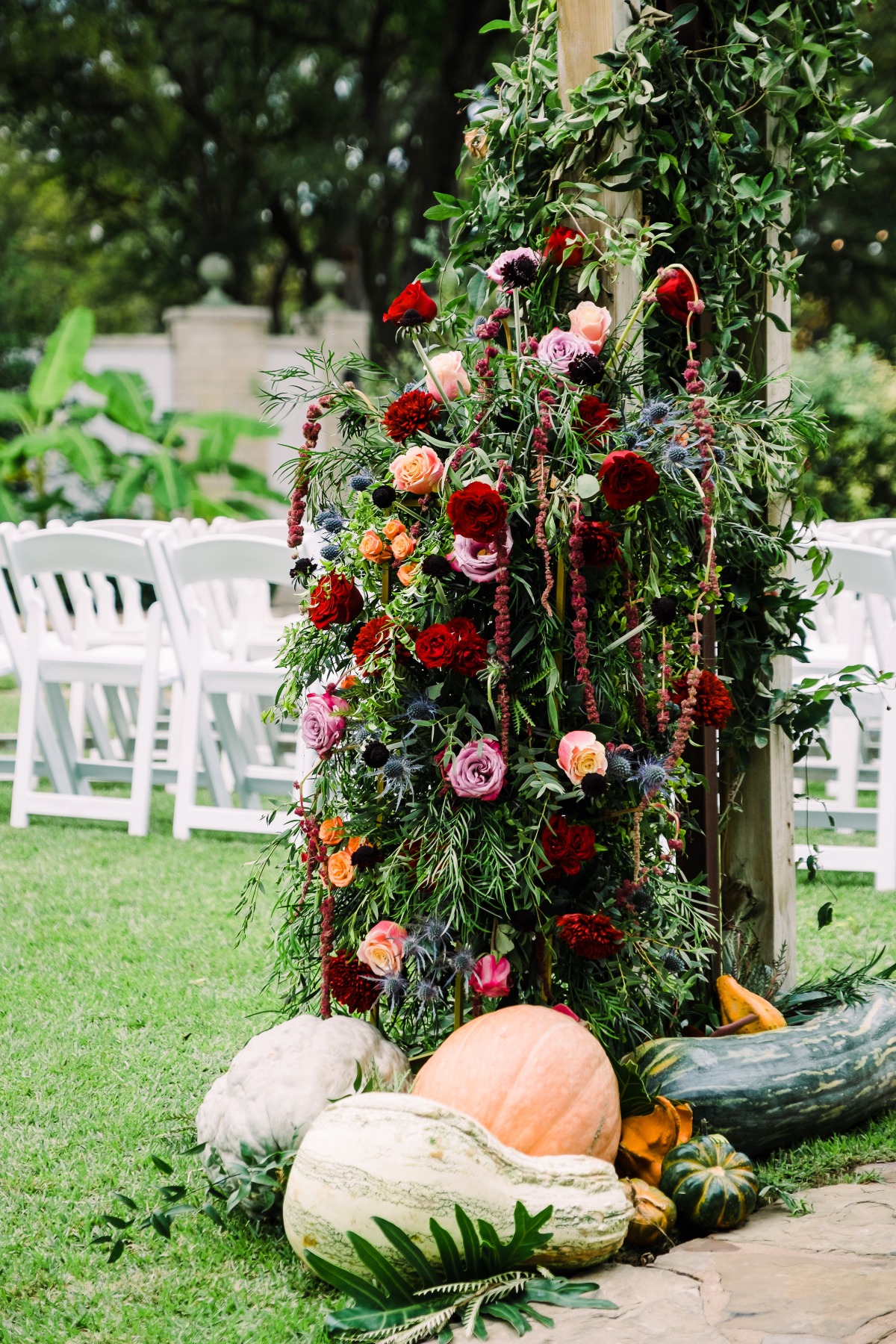 Autumn squash and pumpkin wedding decor