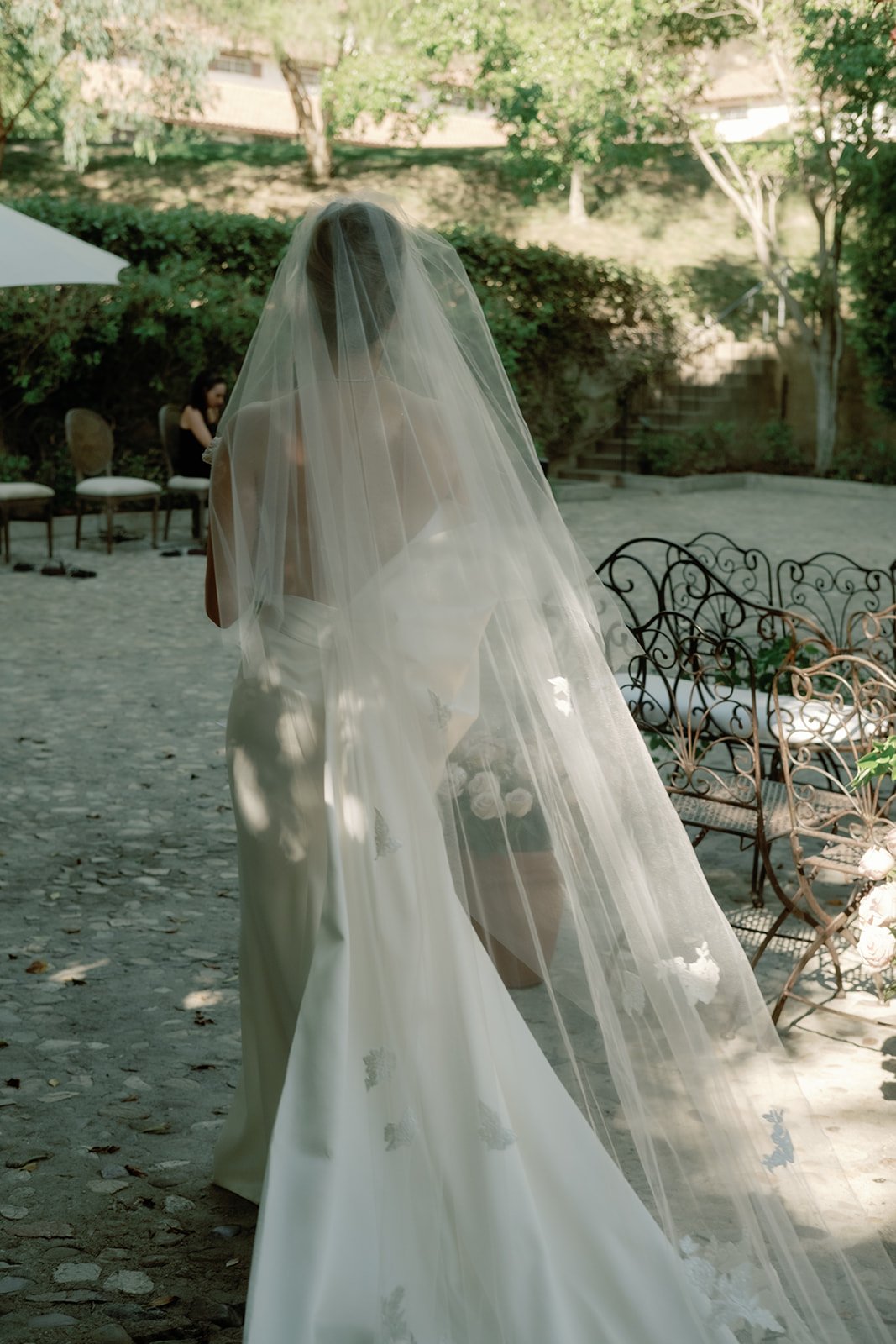 wedding veil with lace details