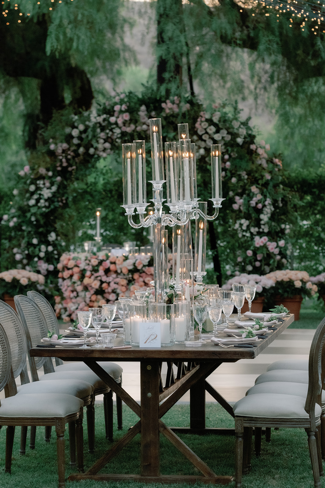 tall clear candelabras 